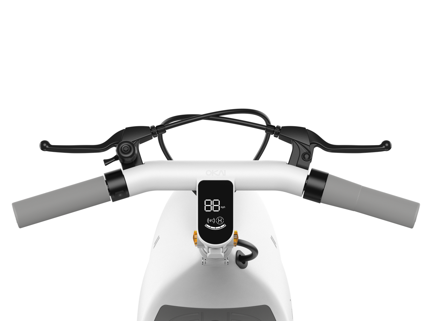 Electric Scooter with Foldable Seat w/35 Miles Operating Range & 15.5mph Max Speed - White