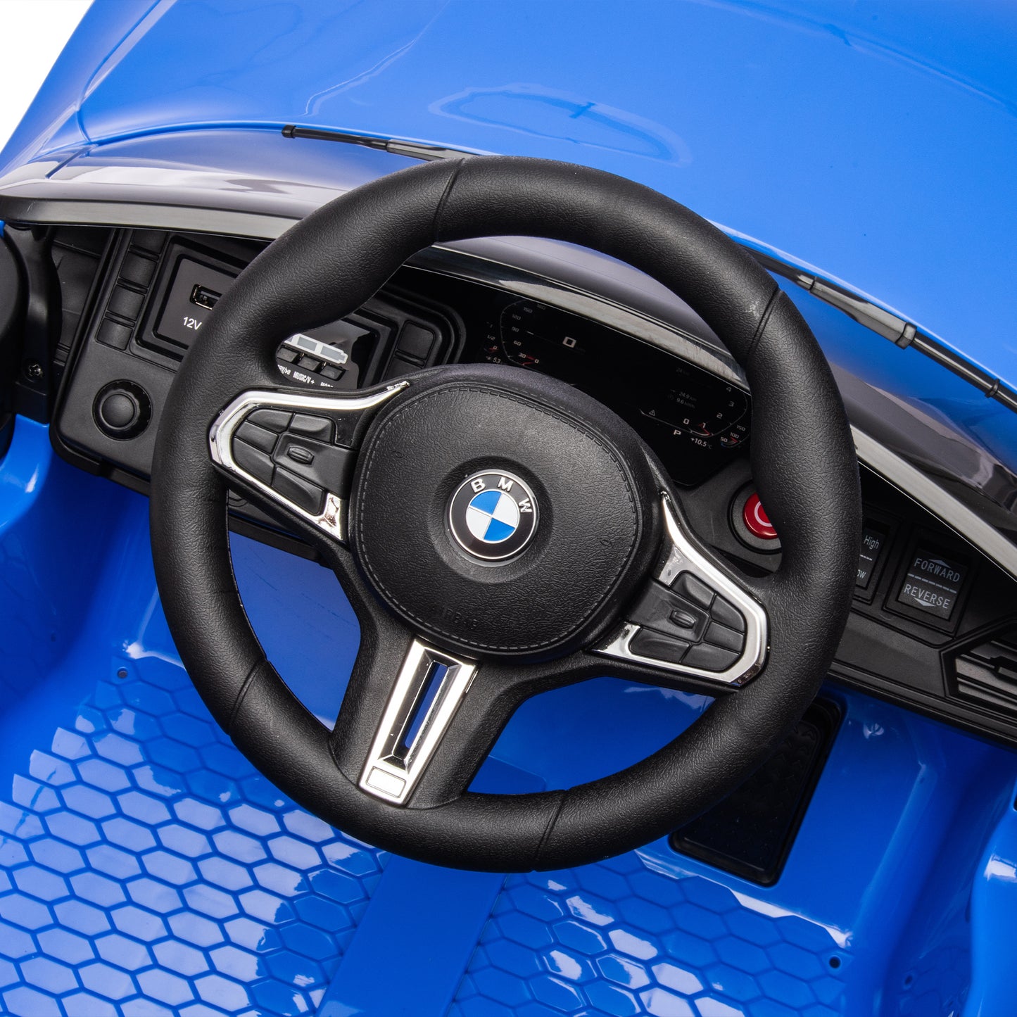 BMW M4 12v Kids ride on toy car 2.4G W/Parents Remote Control,Three speed adjustable,Power display, USB,MP3 ,Bluetooth,LED light,story,A handle with wheels and a pull, easy to carry