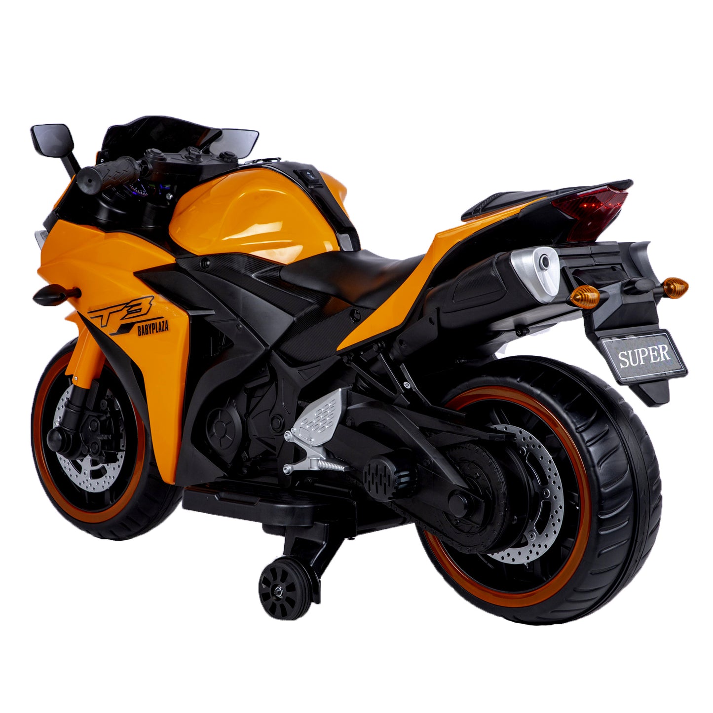 Electric motorcycle/ 12 V Kids toys motorcycle/Kids electric car/electric ride on toys for 3 4 5 6 years Boys Girls with Training Wheels/manual throttle/ drive by hand/Lighting wheels