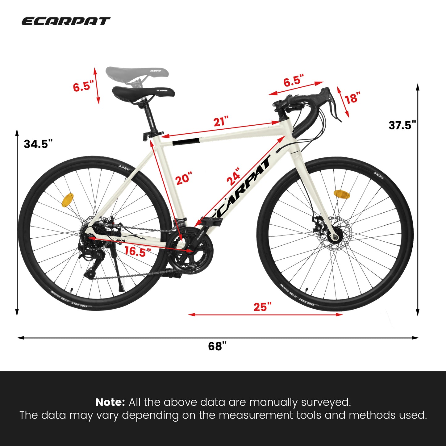 A28320R 700C Road Bike, 16-Speed Outdoor Bike Disc Brakes, Light Weight Aluminum Frame ,Racing Bike City Commuting Road Bicycle L Size for Men Women