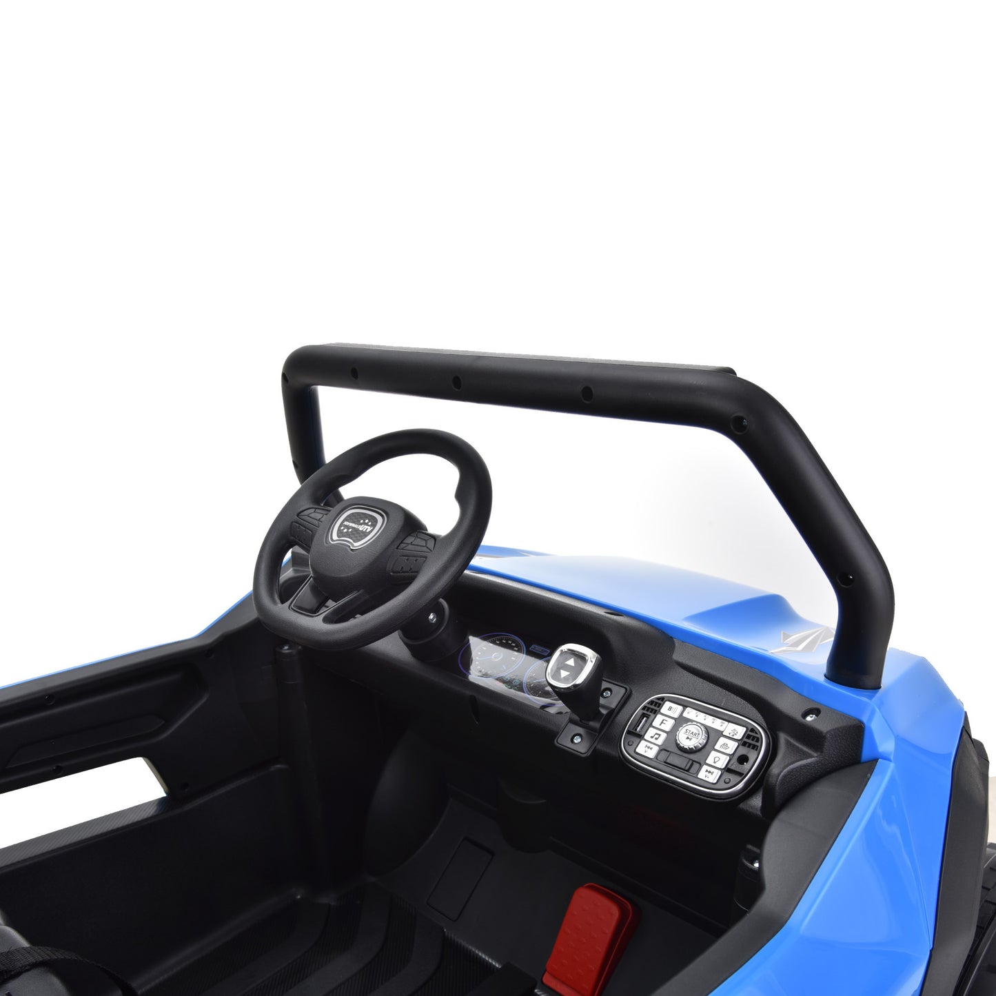 24V 4WD Kids Ride on car, 2 Seater Kids Ride on UTV, Big Battery, Easy-Drag System, w/parents control, Soft Braking, Spring Suspension, Deep Blue