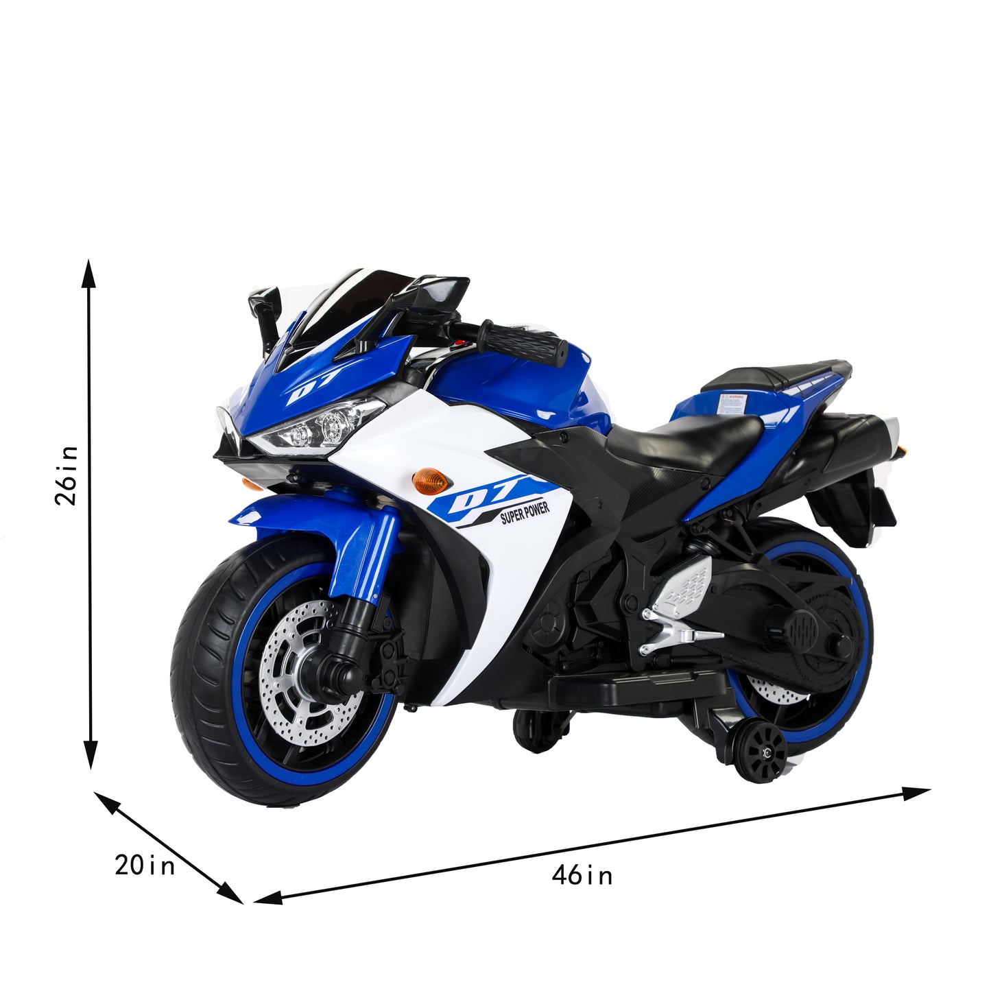 Electric motorcycle/ 12 V Kids toys motorcycle/Kids electric car/electric ride on toys for 3 4 5 6 years Boys Girls with Training Wheels/manual throttle/ drive by hand/Lighting wheels