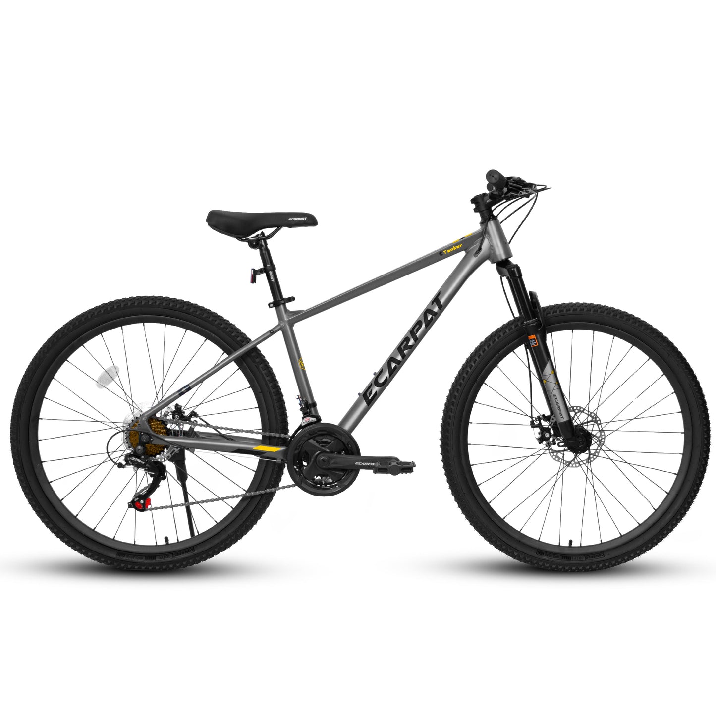 A27312 Mountain Bike 27.5 Inch Black Wheels, Aluminium Frame 21-Speed Mens Womens Trail Commuter City Mountain Bike, Aluminium Frame Disc Brakes Thumb Shifter Front Fork Bicycles