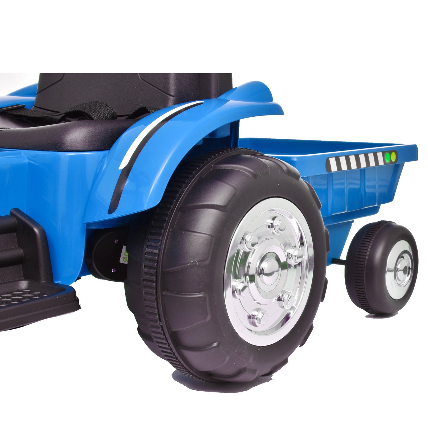 Kids Ride on Tractor with Trailer, 12V Battery Powered Electric Tractors for Kids with Remote Control, Tractor Toy with 3-Gear-Shift, Music Player, Dual Motors, Exhaust Pipe & Bright Headlight, Blue
