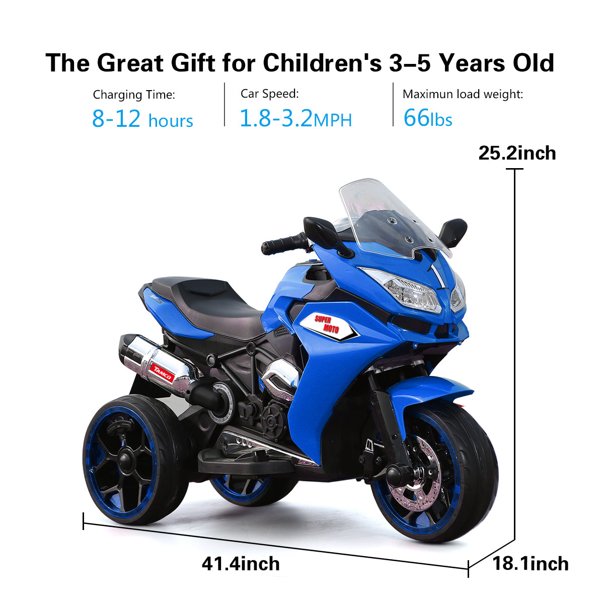 12V Kids Electric motorcycle/ ride on motorcycle, Three lighting wheels Kids electric motorcycle /electric ride on car