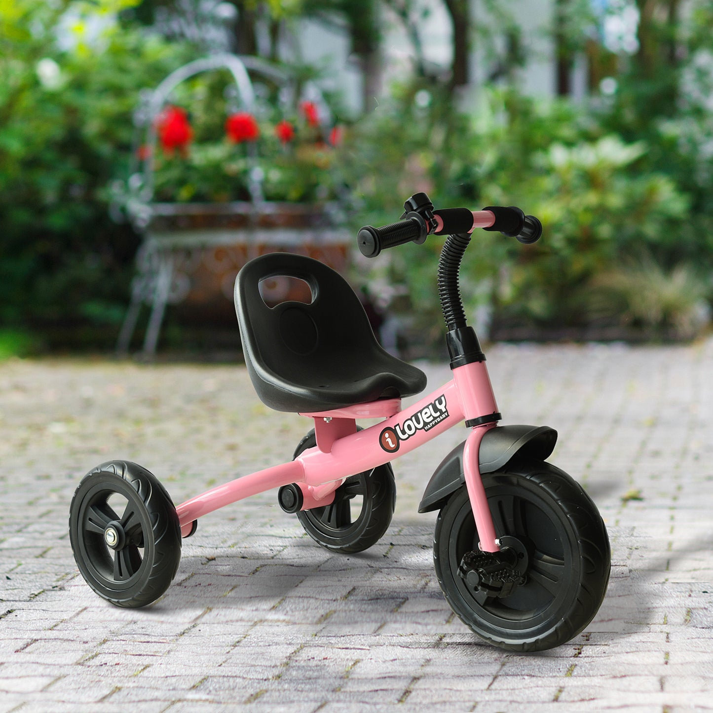 Qaba 3-Wheel Recreation Ride-On Toddler Tricycle with Bell Indoor / Outdoor, Pink