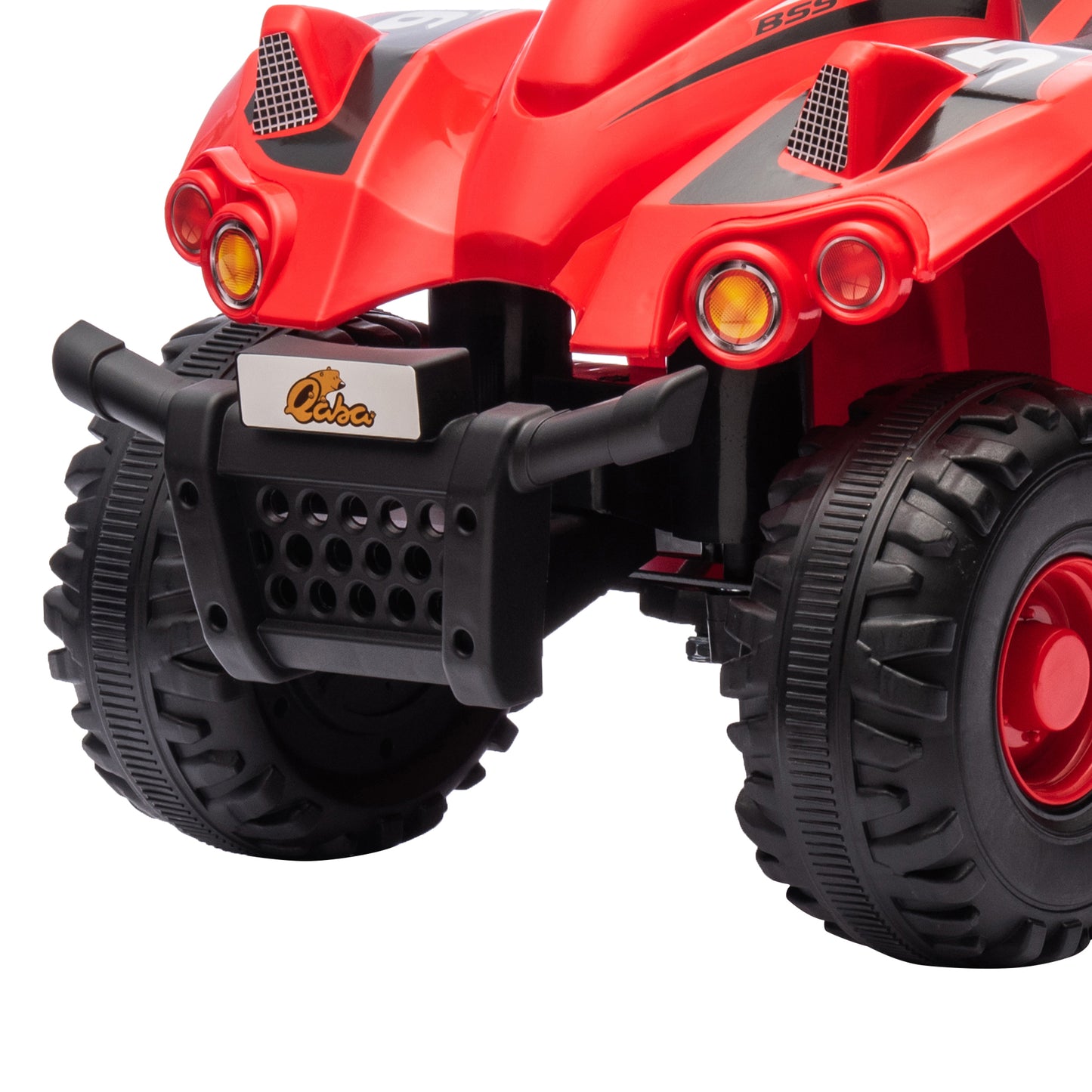 Qaba Kids ATV, 6V 4 Wheeler Kids Quad Car, Battery Powered Electric Ride on Toy with Music for Boys & Girls Ages 2-6 Years, Red