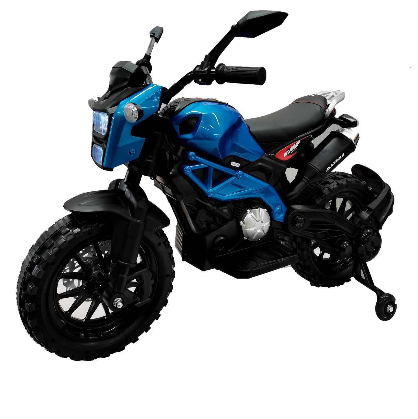 Electric Motorcycle for Kids, kids ride on motorcycle, 12V Electric Dirt Bike with Training Wheels, Hand Racing Foot Brake,PU seat, Ride on Motorcycle for 3~6 years Boys Girls gift