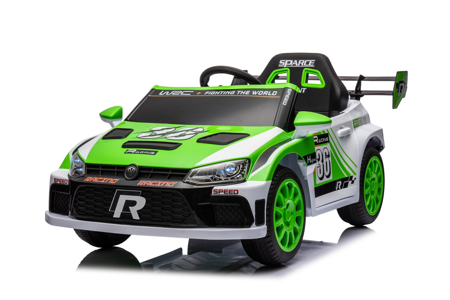 12V4A 20W*2 one button start, forward and backward, high and low speed, music, front light, power display, two doors can open, 2.4G R/C, seat belt four wheel absorber KIDS RIDE ON CAR