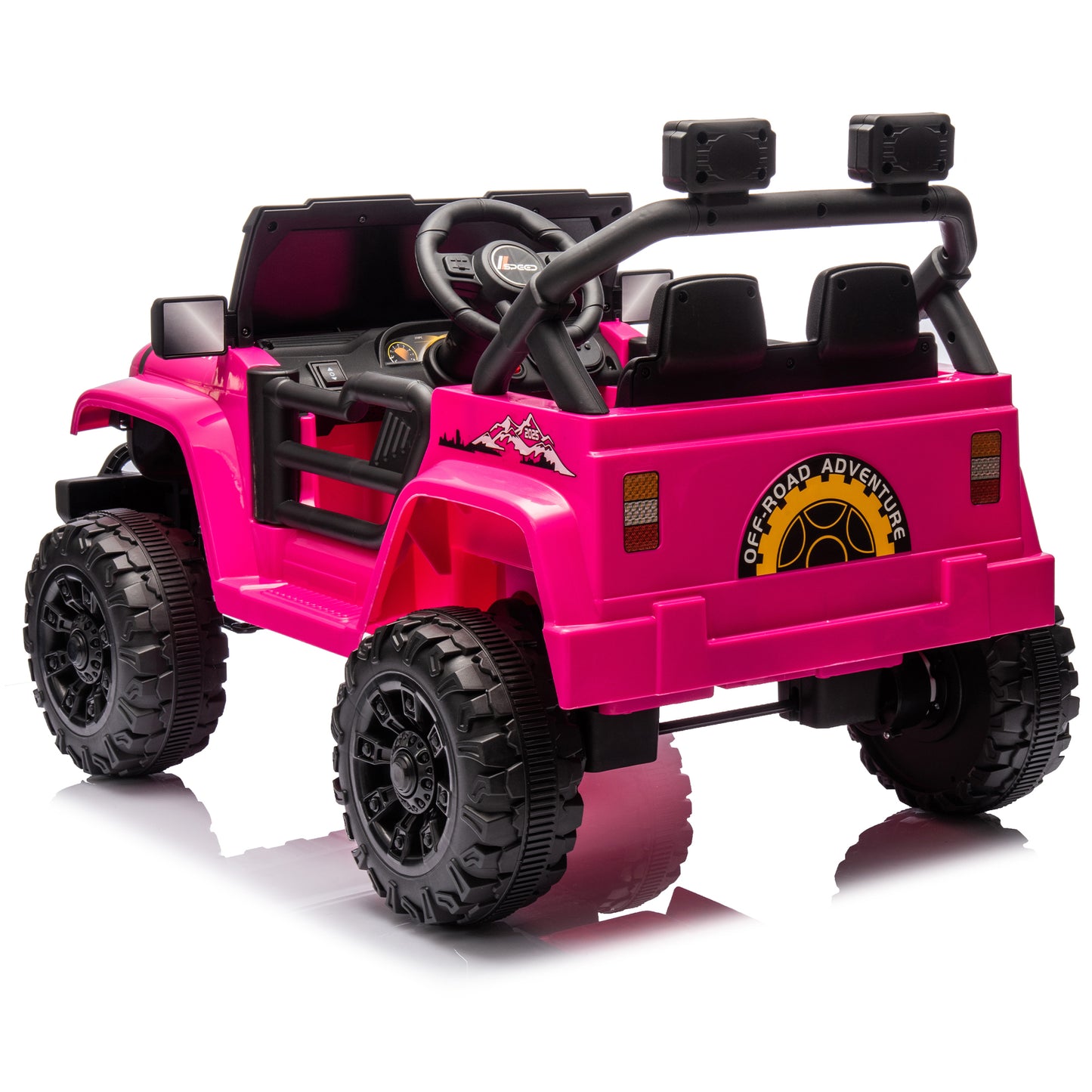 12V Kids Ride On Electric Car W/Parents Control,Dual drive, Four-wheel Suspension,With music,Bluetooth,MP3,USB,with headlights, steering wheel quick release,Slow start for Kids Aged 2-4.