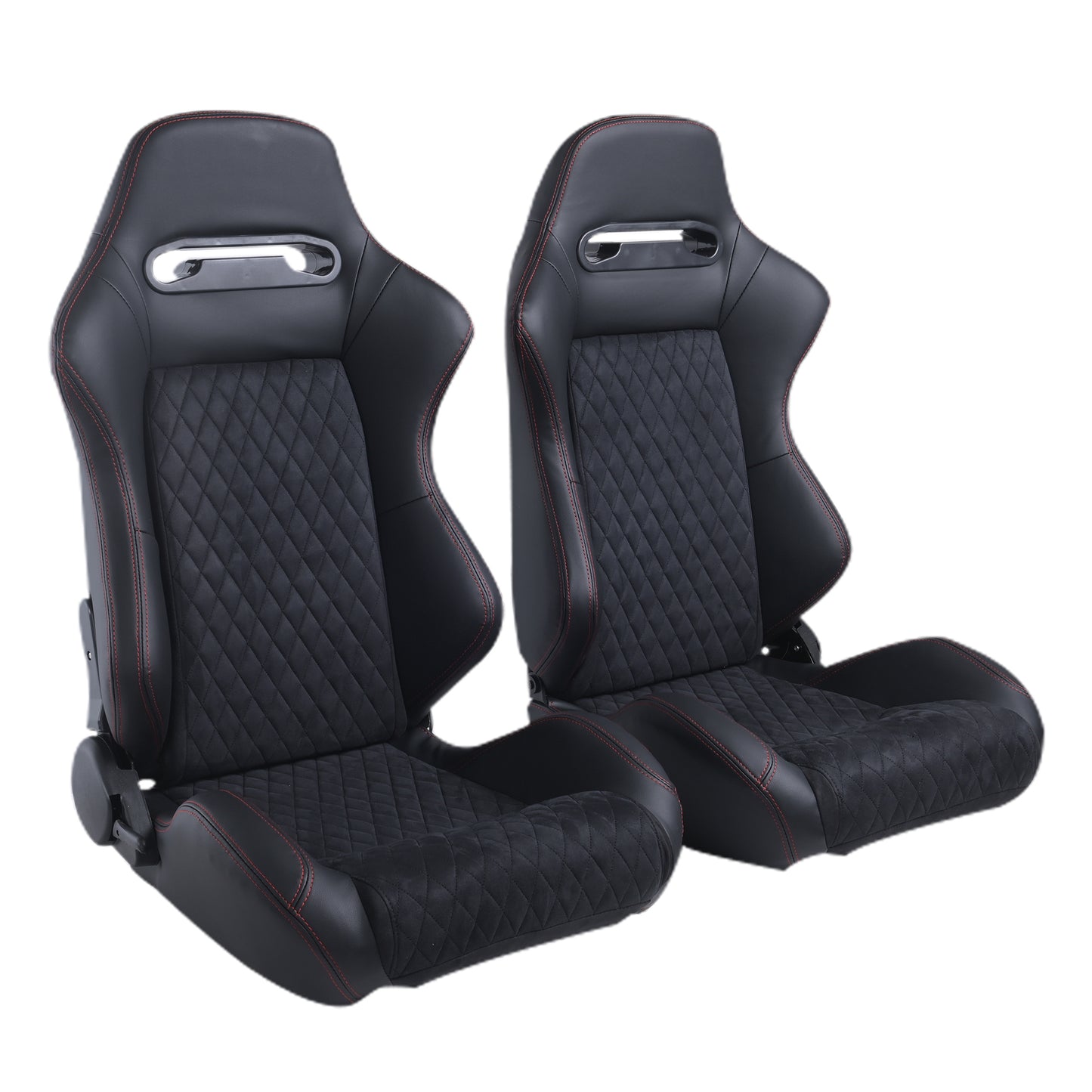 RACING SEAT HIGH QUALITY PVC WITH SUADE MATERIAL DOUBLE SLIDER 2PCS