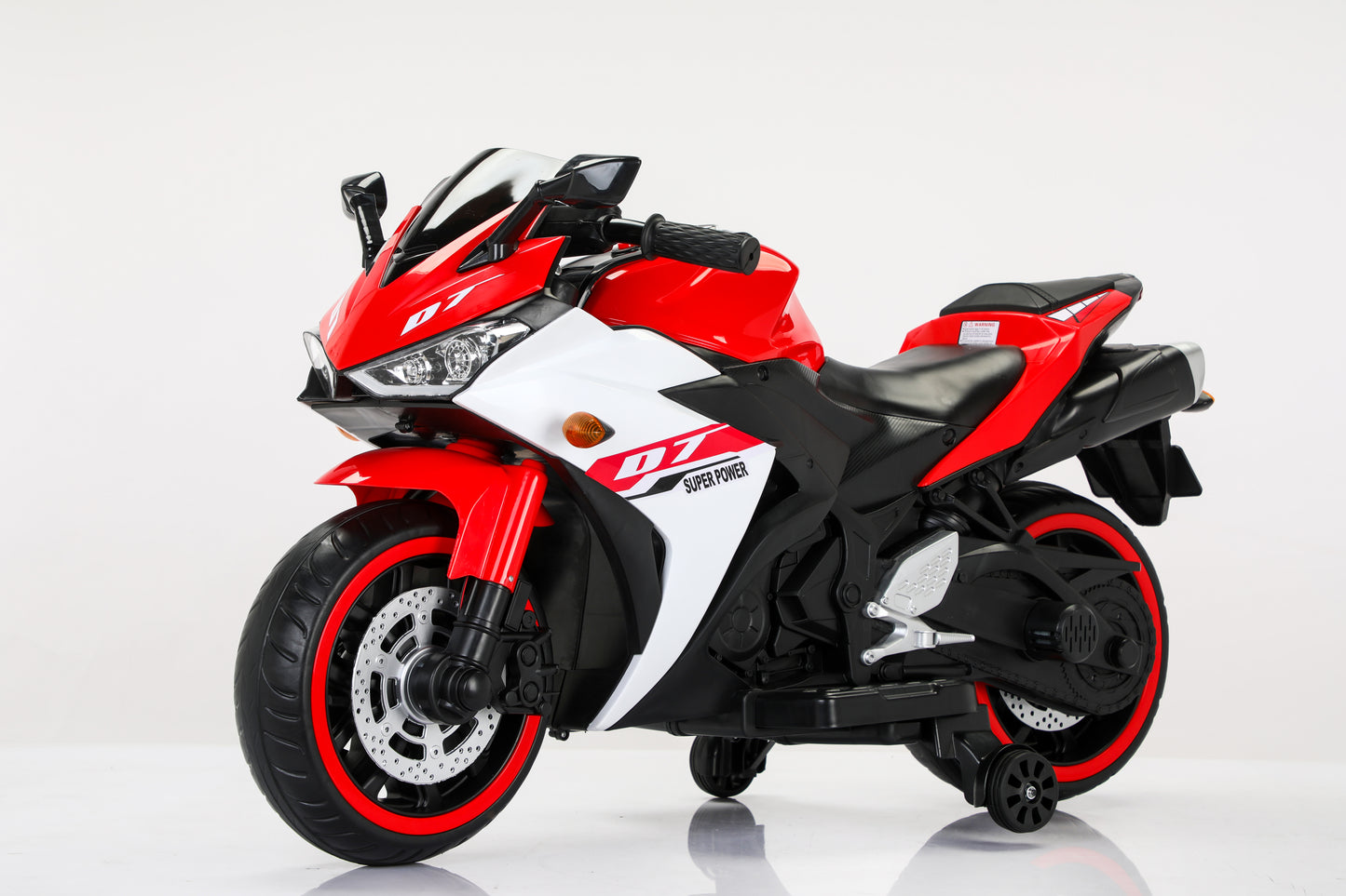 Electric motorcycle/ 12V Kids toys motorcycle/Kids electric car/electric ride on toys for 3 4 5 6 years Boys Girls with Training Wheels/manual throttle/ drive by hand/Lighting wheels