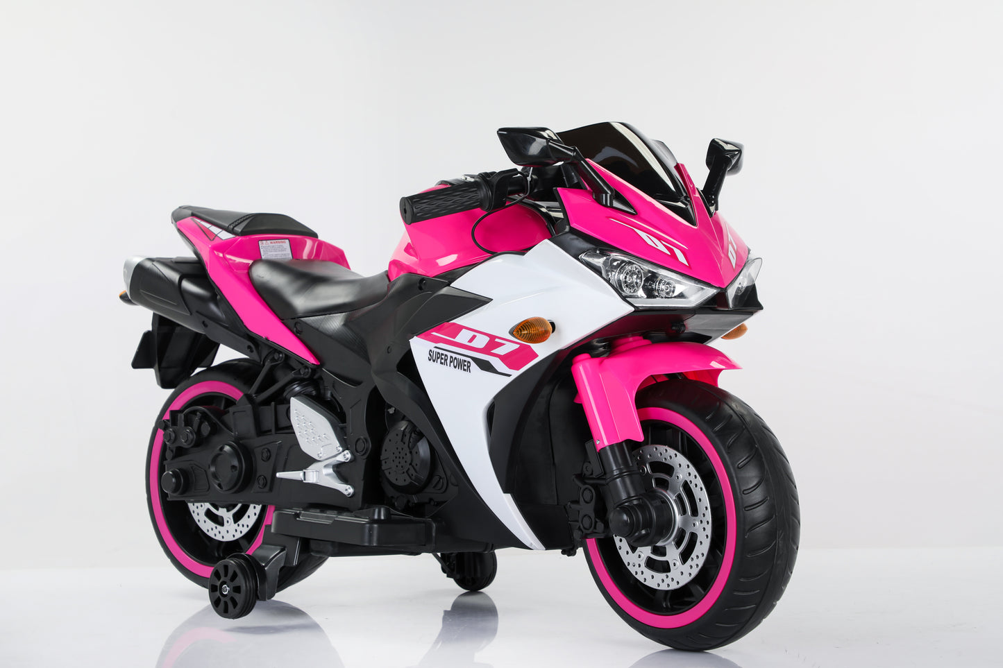 Electric motorcycle/ 12V Kids toys motorcycle/Kids electric car/electric ride on toys for 3 4 5 6 years Boys Girls with Training Wheels/manual throttle/ drive by hand/Lighting wheels