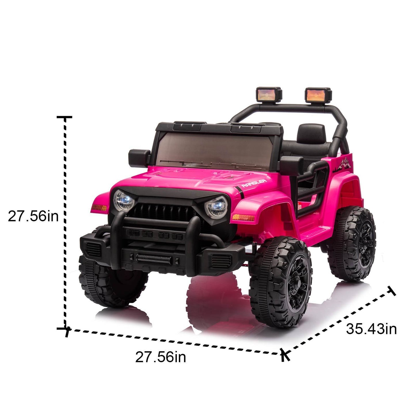 12V Kids Ride On Electric Car W/Parents Control,Dual drive, Four-wheel Suspension,With music,Bluetooth,MP3,USB,with headlights, steering wheel quick release,Slow start for Kids Aged 2-4.