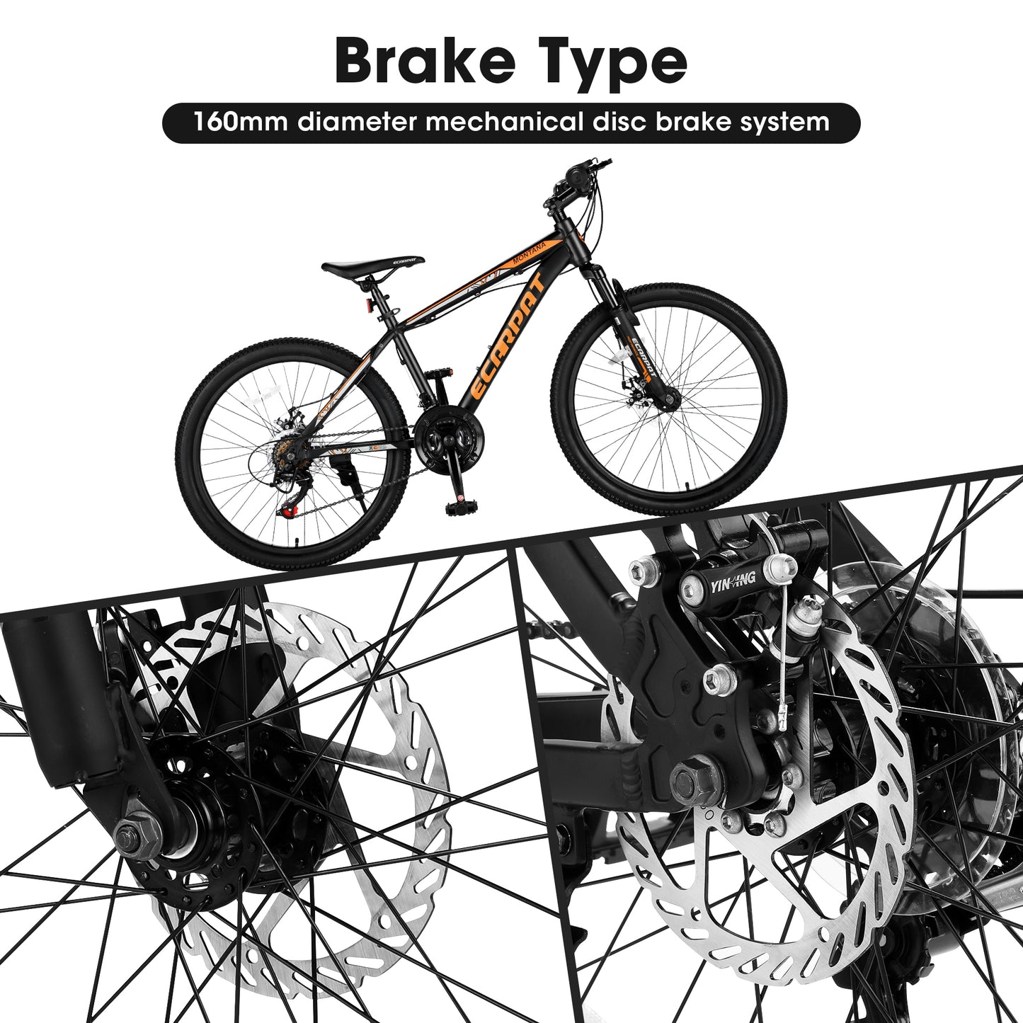 A24299 24 inch Mountain Bike Bicycle for Adults Aluminium Frame Bike Shimano 21-Speed with Disc Brake