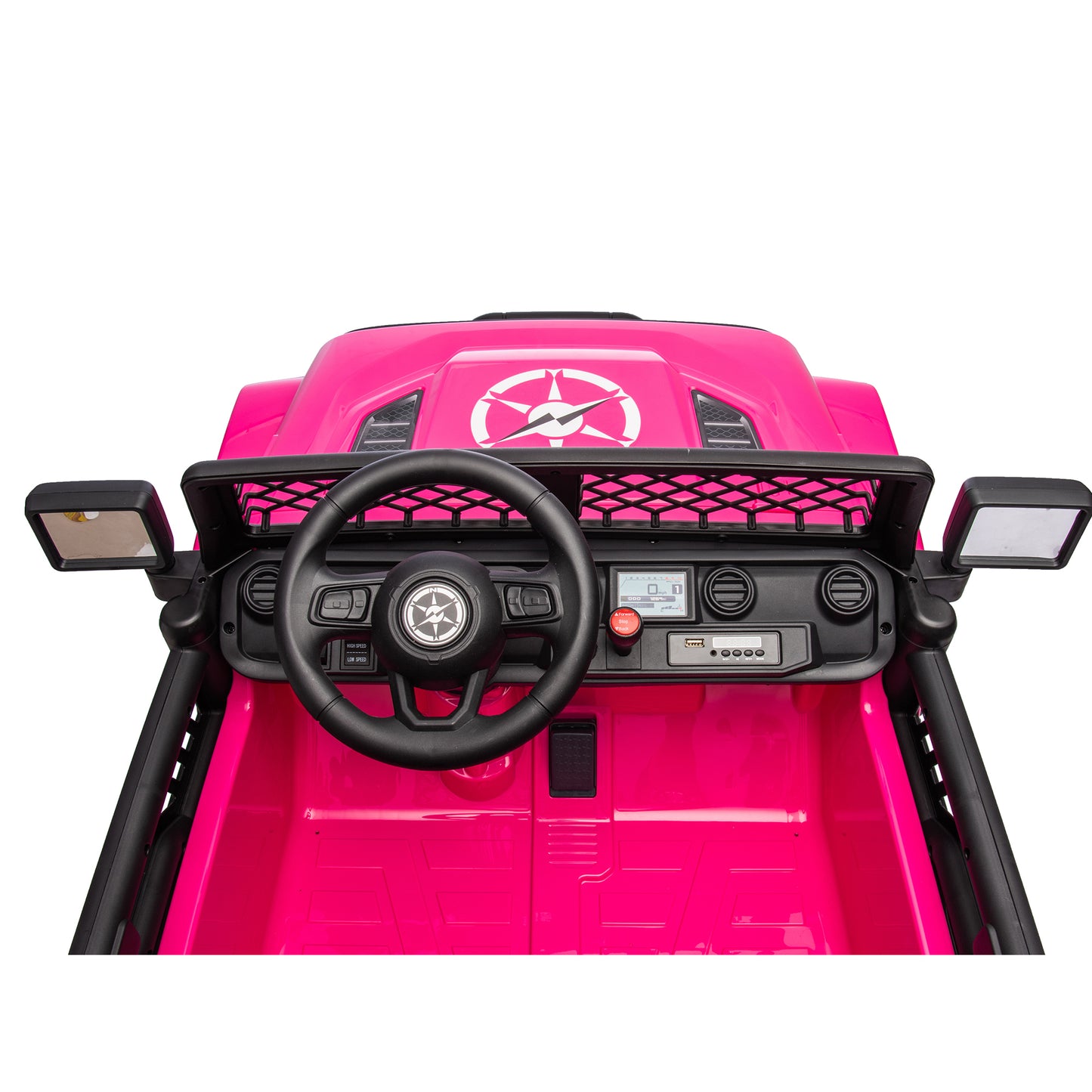 Pink,24V 2 Seater Ride On Truck Car, 4WD motors, with 2.4G Remote Control,Metal Suspension,Soft Start,Music, LED Light,Outdoor/Off road/Electric Car,Toys Gifts