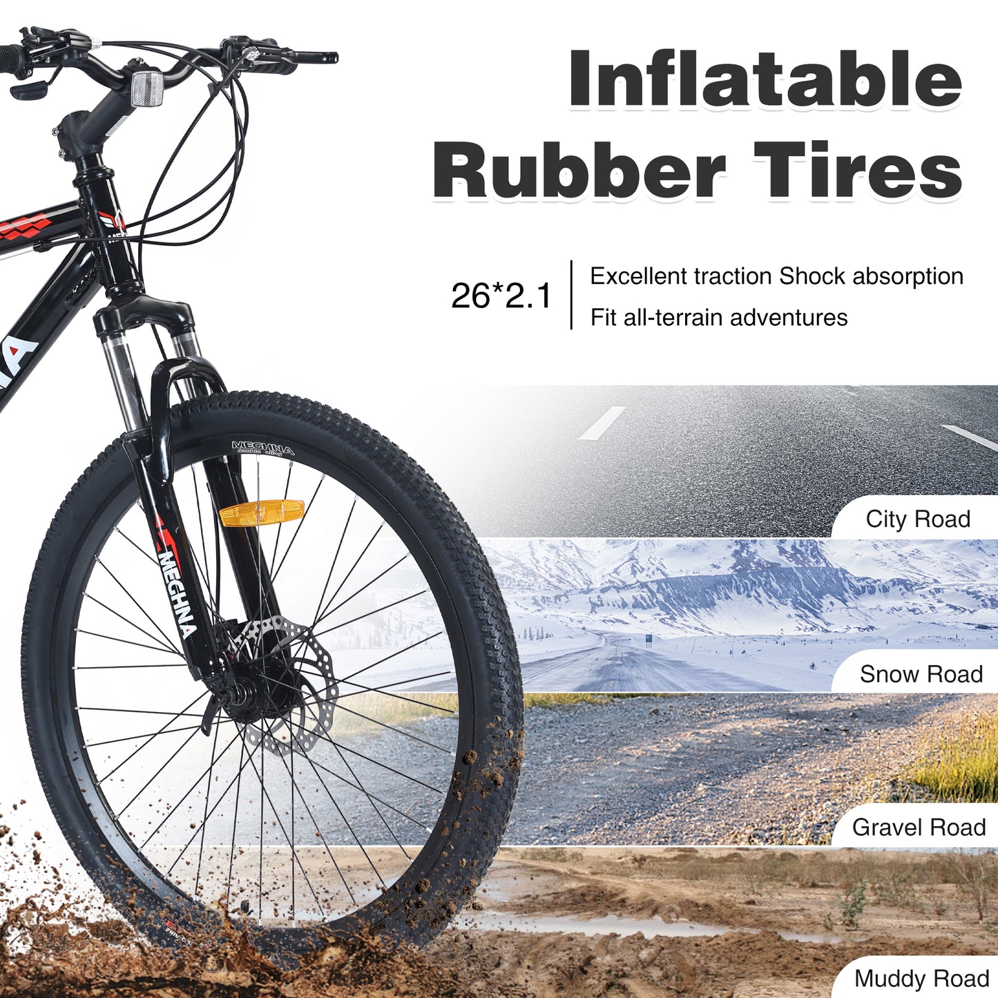 26 inch Mountain Bike 21-Speed Dual Suspension Aluminum Alloy Frame For Men and Women's Bike