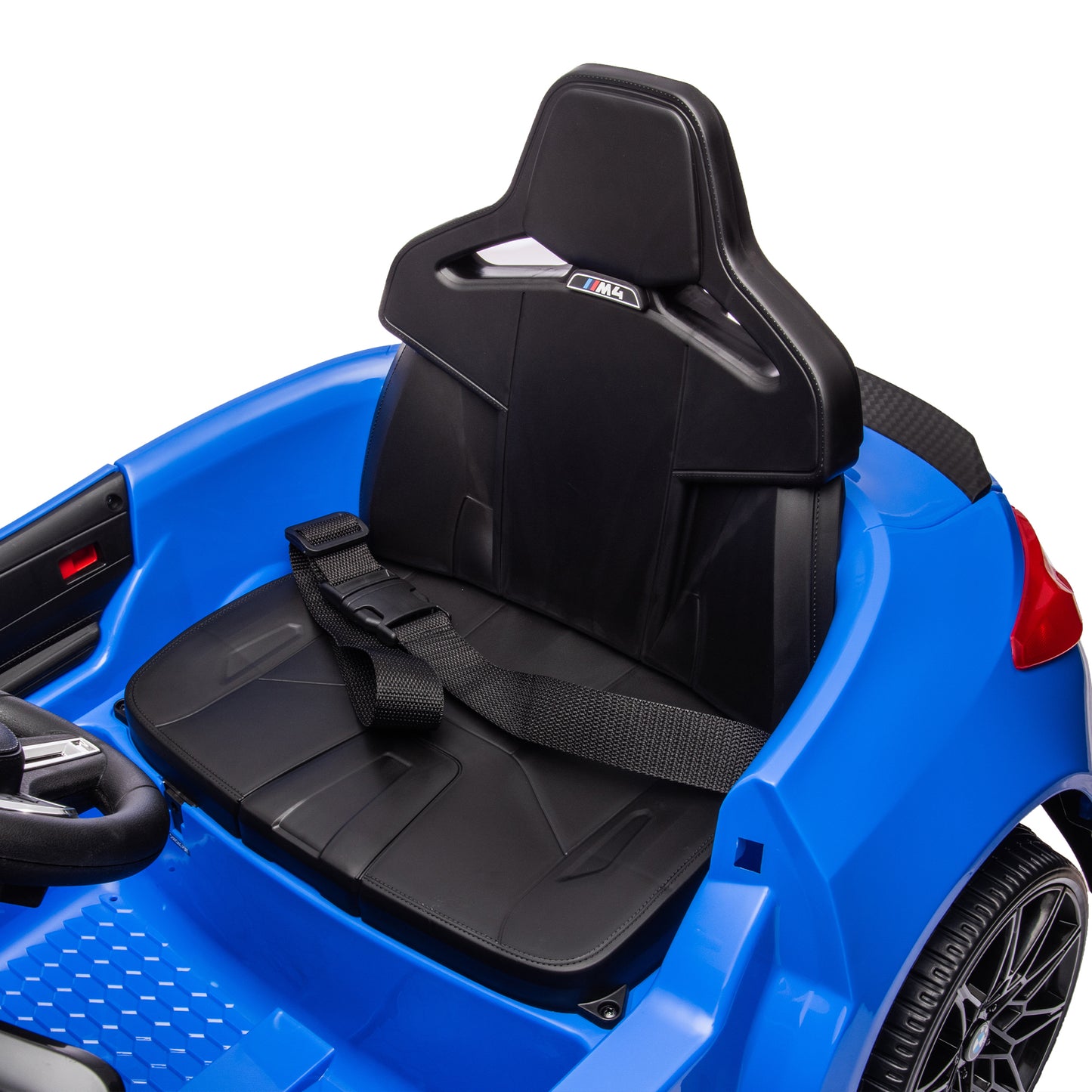 BMW M4 12v Kids ride on toy car 2.4G W/Parents Remote Control,Three speed adjustable,Power display, USB,MP3 ,Bluetooth,LED light,story,A handle with wheels and a pull, easy to carry
