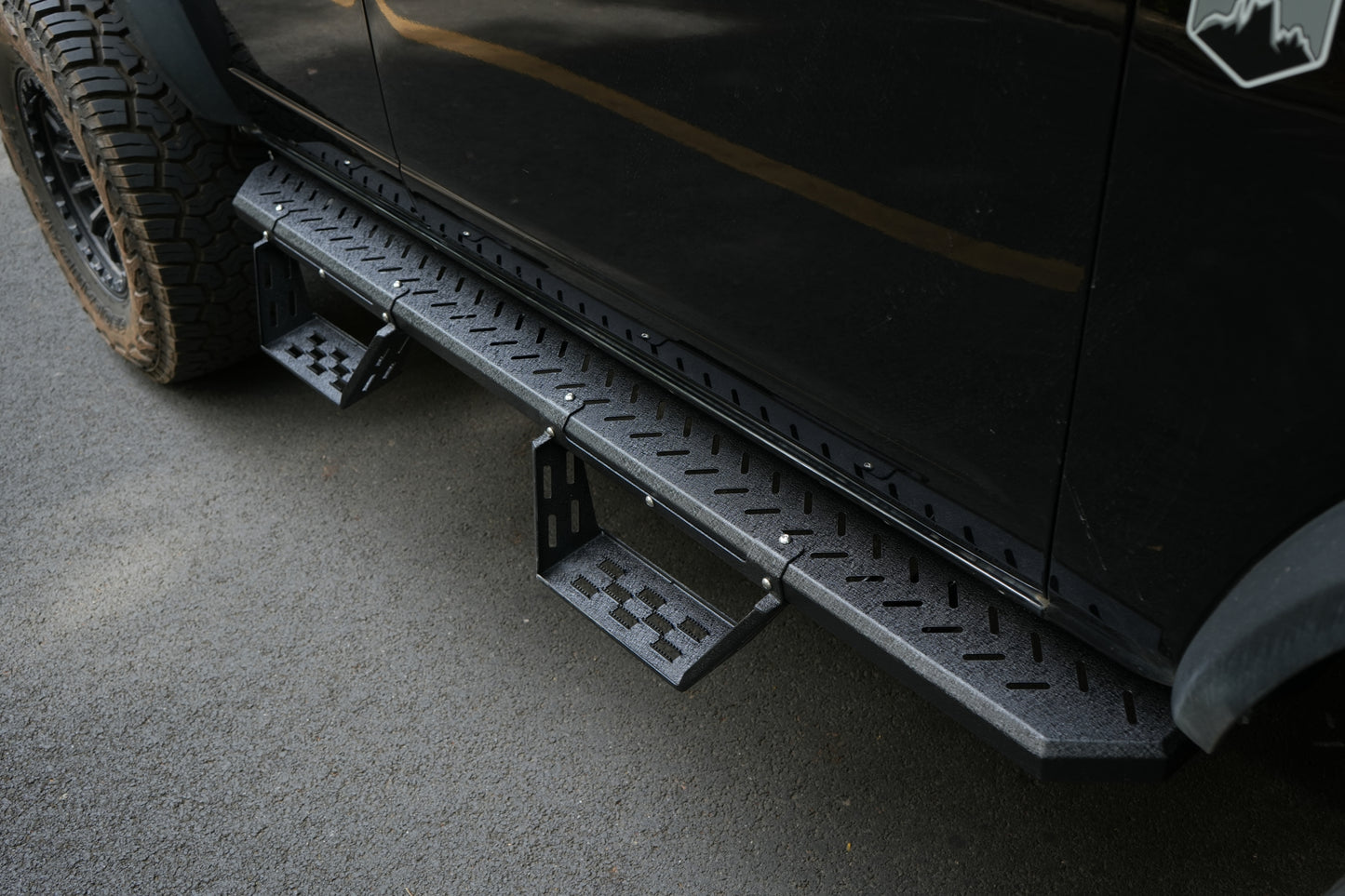 Running Boards Compatible with Ford Bronco 4 Door 2021 2022 2023 2024 (NOT Fit for Sport), Two Stairs Side Steps Fit for Bronco, Anti-Slip Drop Down Rock Sliders Step Bars Black
