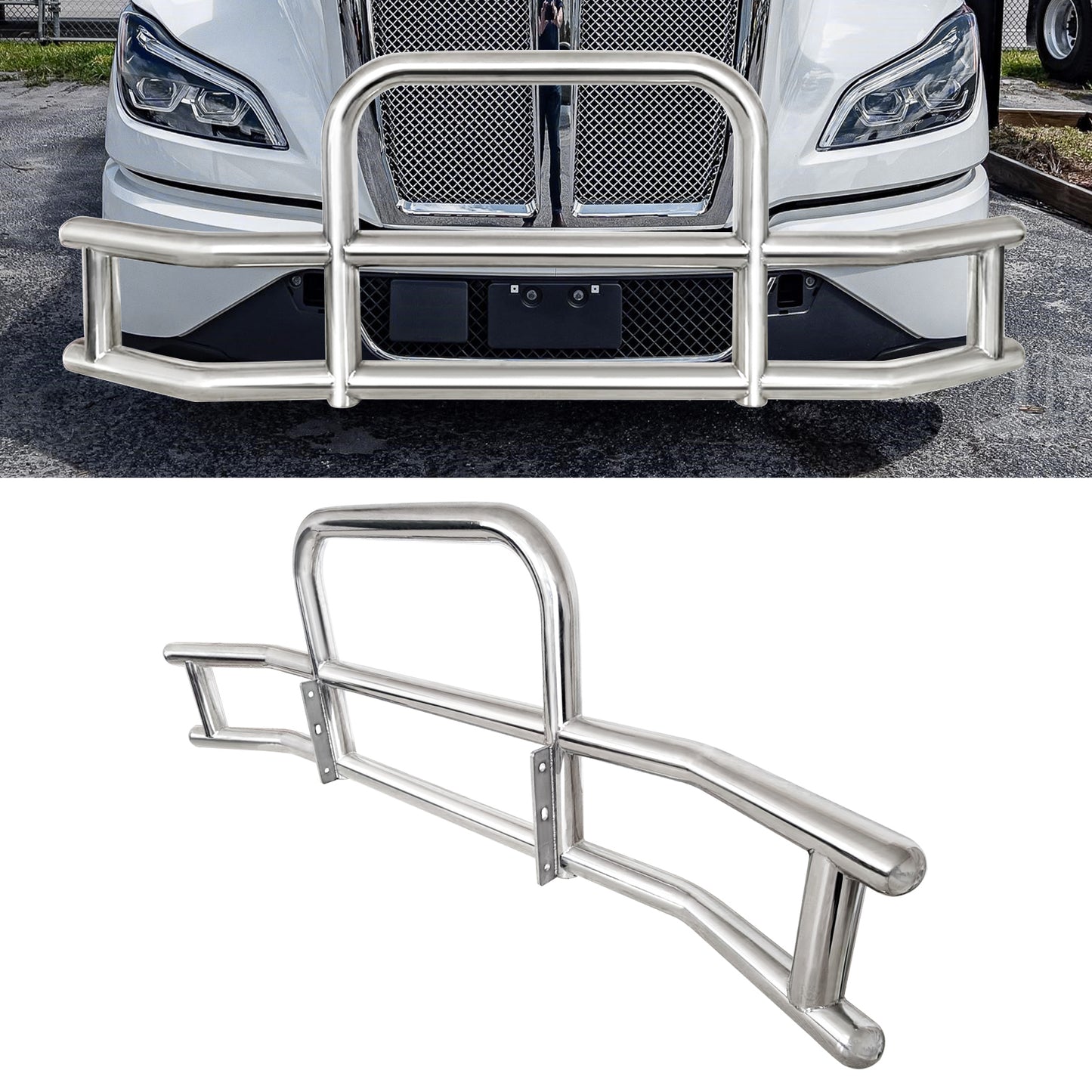 Front Bumper Deer Guard for Kenworth T660 T680 2022 with Bracket