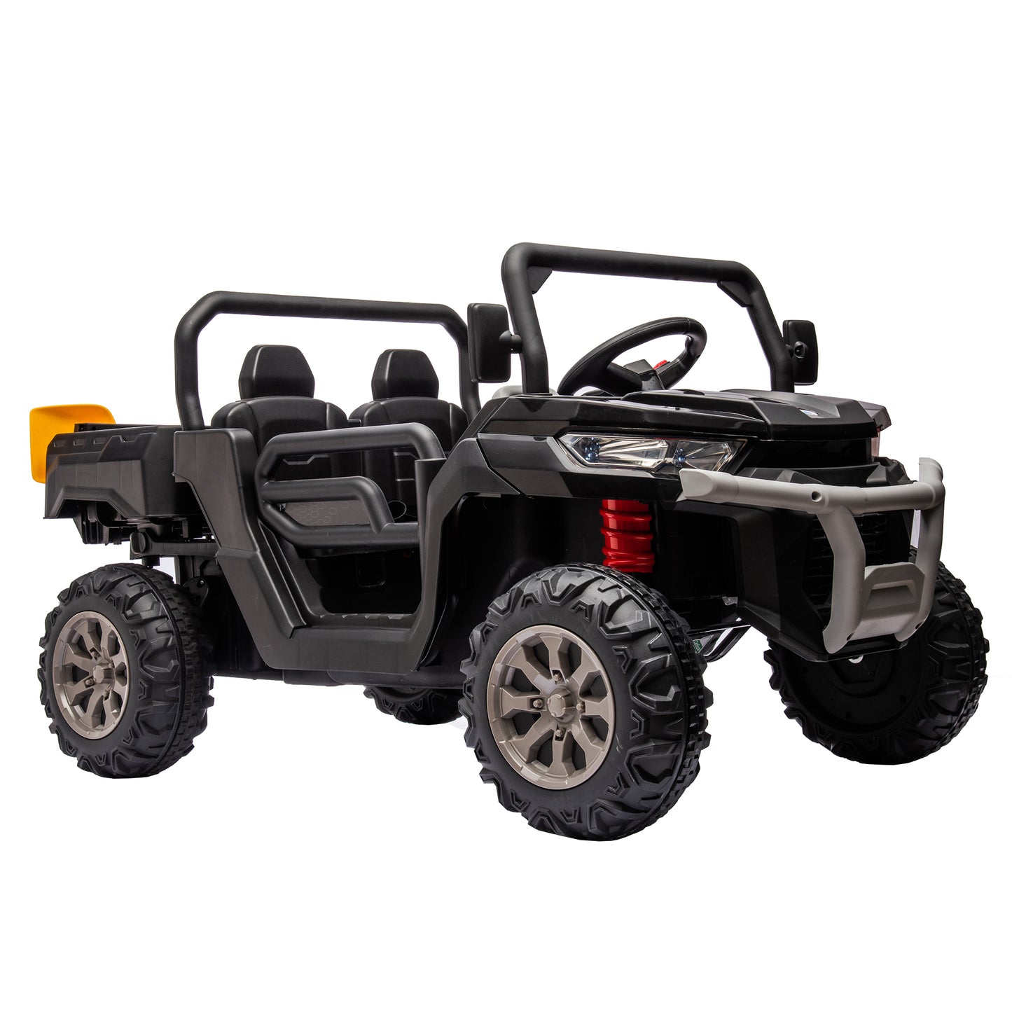 24V Ride On Truck 2 Seater Ride On UTV with 2x200W Motor Ride On Dump Truck with Dump Bed/Shovel Ride On Car with Remote Control Electric Vehicle with Non-slip tyre for Boys Girls