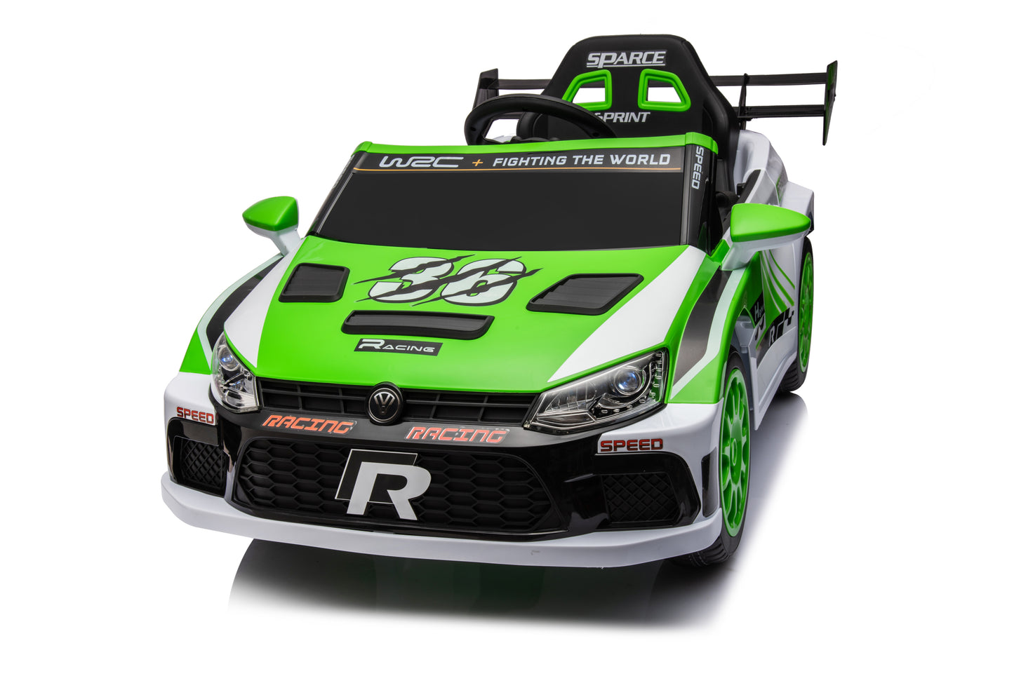 12V4A 20W*2 one button start, forward and backward, high and low speed, music, front light, power display, two doors can open, 2.4G R/C, seat belt four wheel absorber KIDS RIDE ON CAR