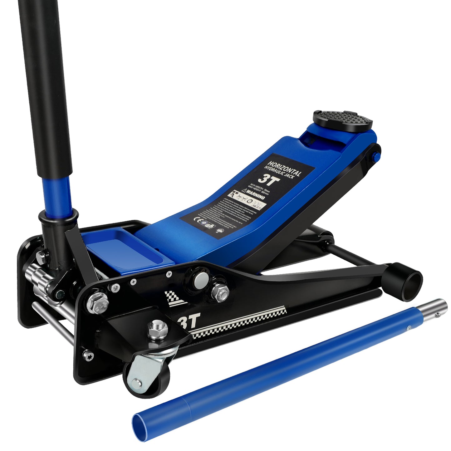 Floor Jack,3Ton/6600lbs Low Profile Floor Jack,dual Piston Quick Lift Pump,Lifting Range 75mm/2.95'-500mm/19.69',Blue