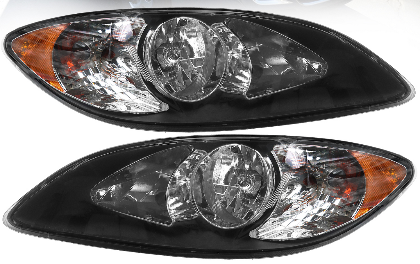 Headlights Assembly Fit for 2008-2016 International ProStar,Halogen Headlamps Assembly, Driver and Passenger Side(Black)