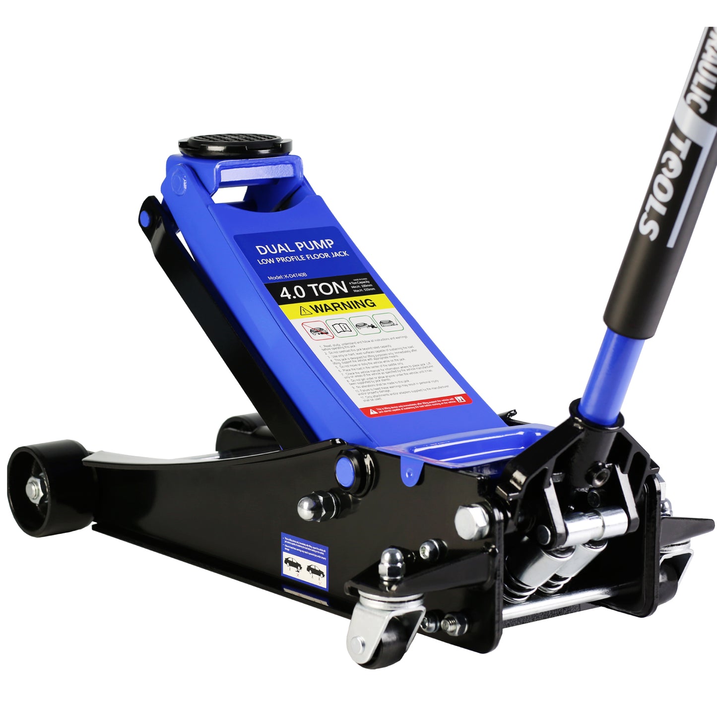 Floor Jack, 4 Ton Low Profile Floor Jack, Heavy-Duty Steel Racing Floor Jack with dual Piston Quick Lift Pump, Floor Jack Lifting Range 4'-21'