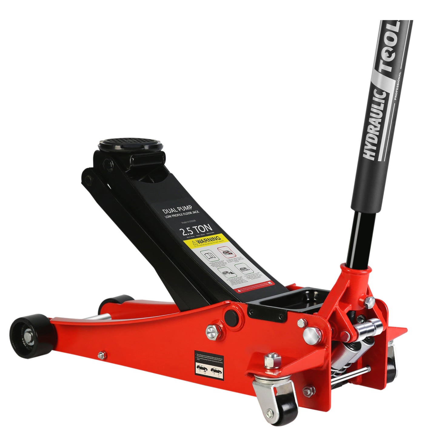2.5 Ton Low Profile Floor Jack,Steel Racing Floor Jack with Dual PistonsQuick Lift Pump,Hydraulic floor jack Lifting range 3.5'-19.5'