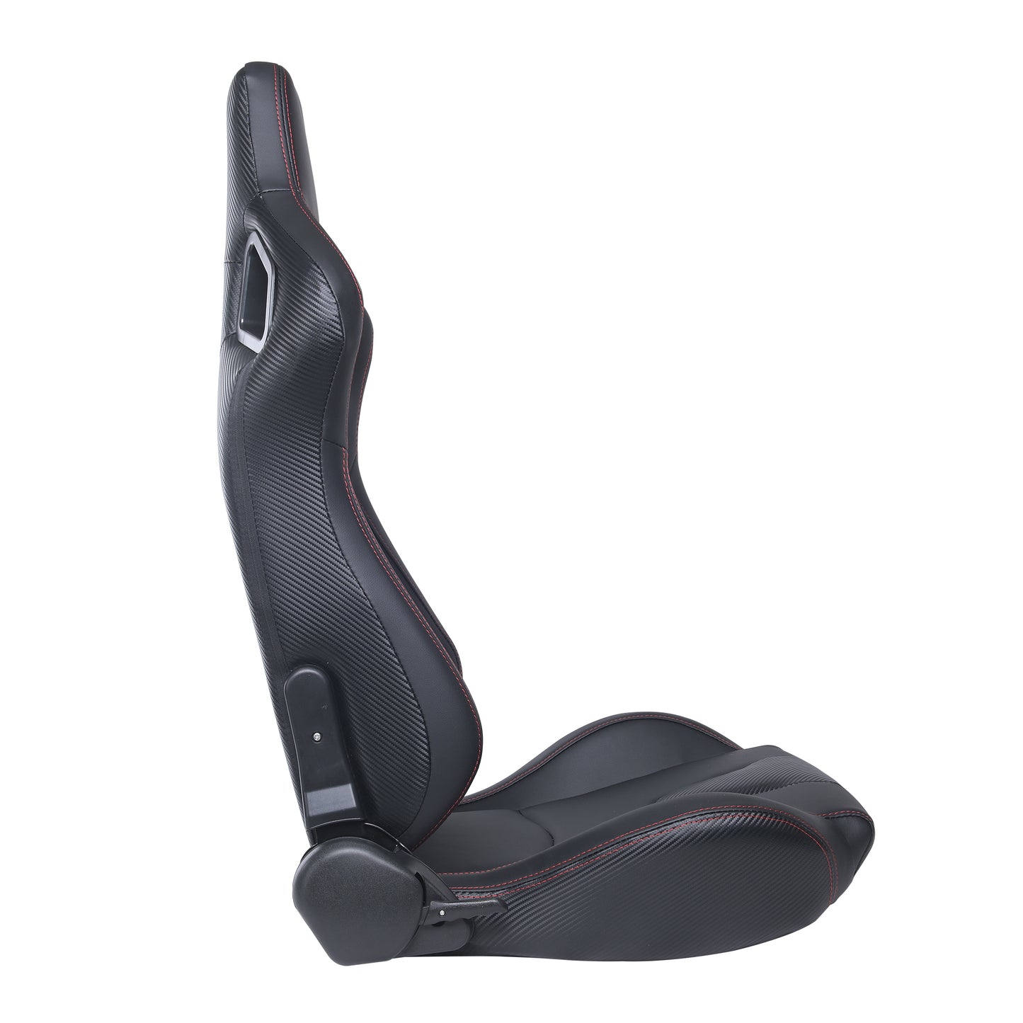 RACING SEAT ALL BLACK SIMULATOR LEATHER WITH DOUBLE SLIDER 2PCS