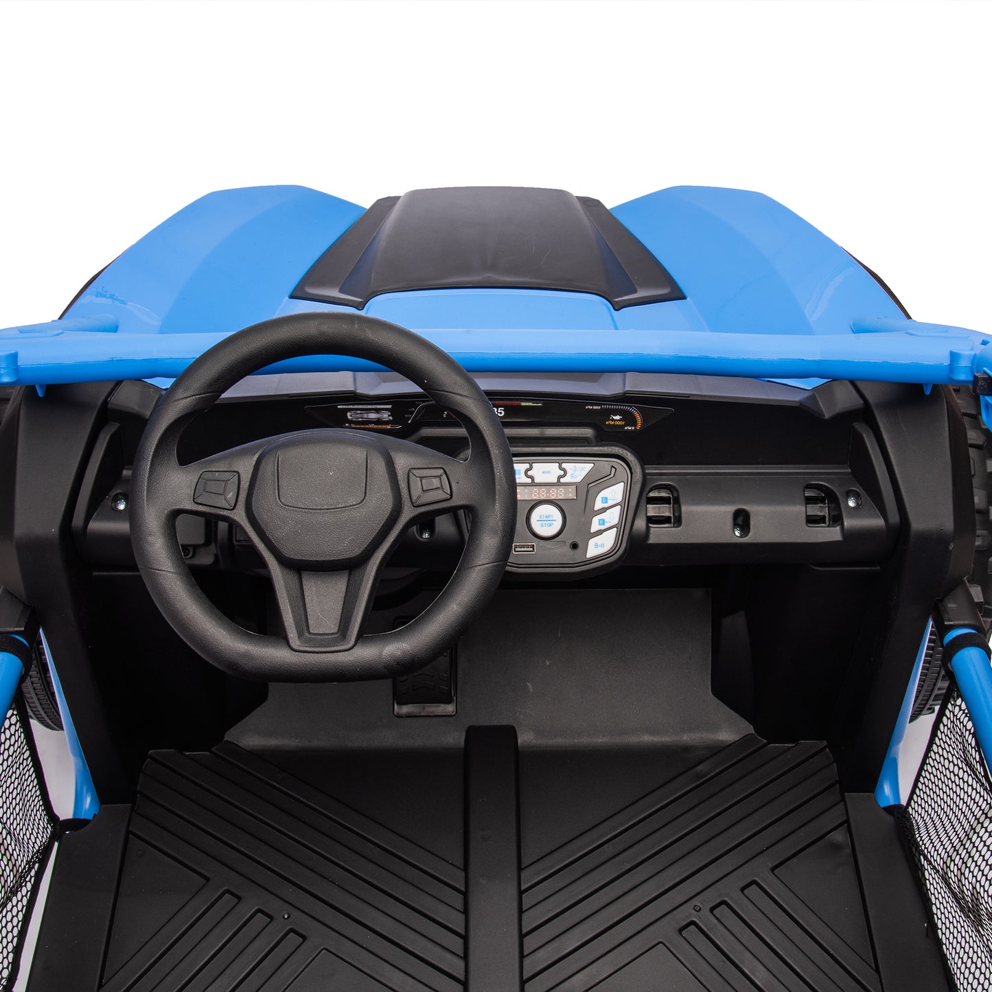 24V Two-seater Kids Ride On UTV w/Parents Control,20in seat width,400W Super high power,Four-wheel Suspension,Bluetooth,MP3,USB,LED Light,Horn,Rear storage space,Speeds 3.73-4.97MPH For Kids aged 3+.