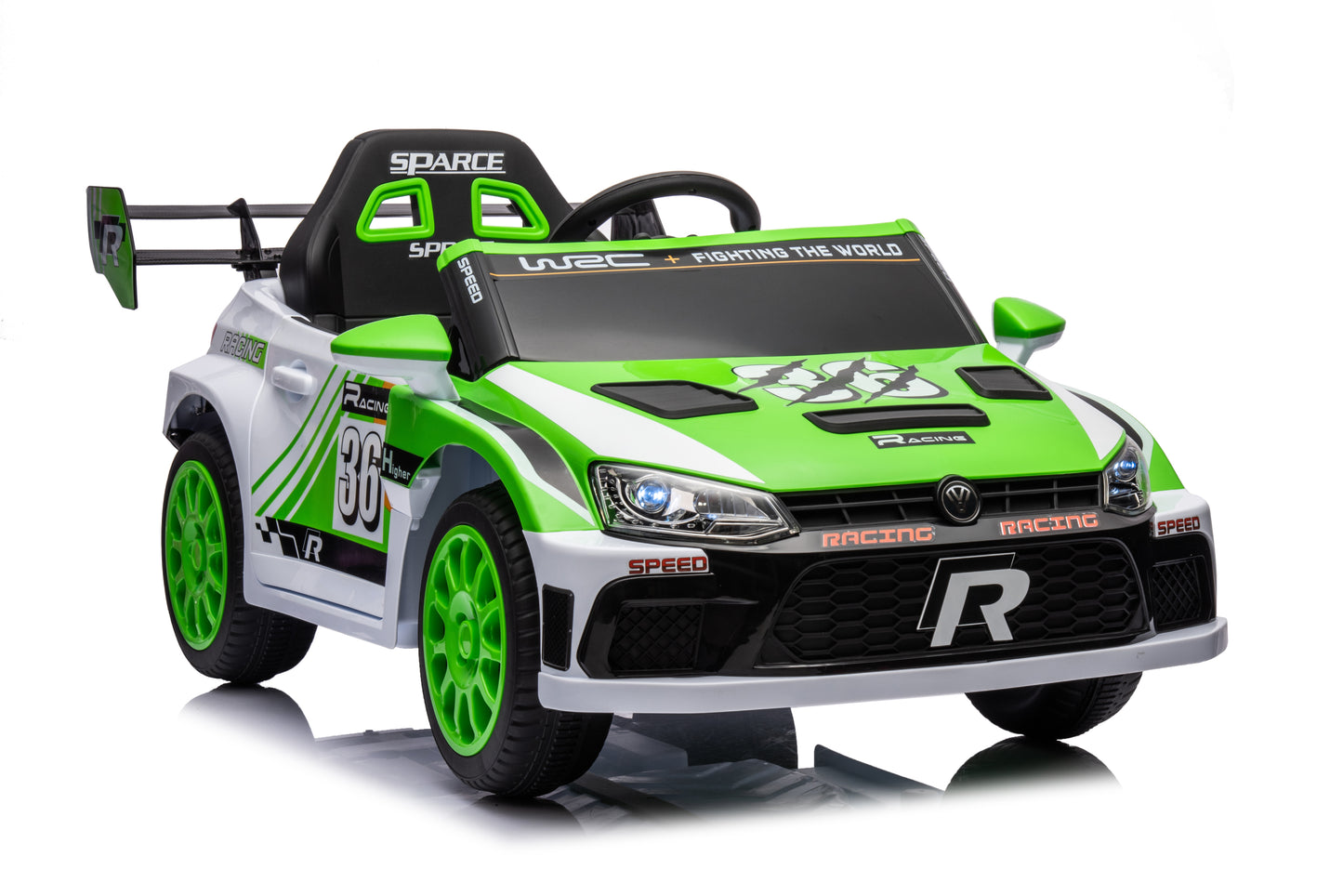 12V4A 20W*2 one button start, forward and backward, high and low speed, music, front light, power display, two doors can open, 2.4G R/C, seat belt four wheel absorber KIDS RIDE ON CAR
