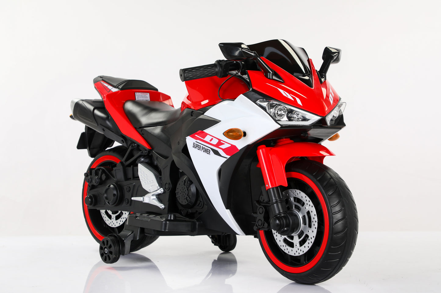 Electric motorcycle/ 12V Kids toys motorcycle/Kids electric car/electric ride on toys for 3 4 5 6 years Boys Girls with Training Wheels/manual throttle/ drive by hand/Lighting wheels