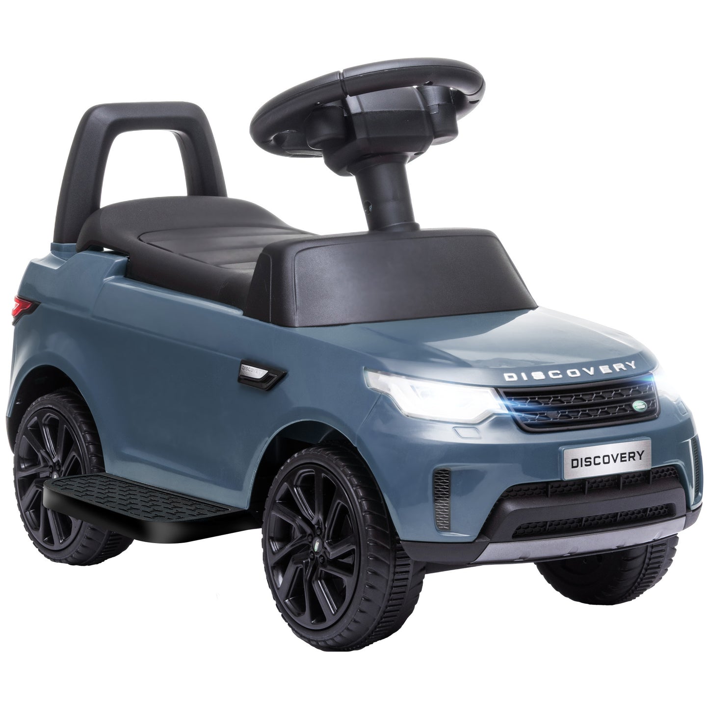 Qaba Land Rover Licensed 6V Ride on Push Car, 2 in 1 Sliding Car, Battery Powered Electric Car for Kids with Headlights Music Horn for 18-60 Months, Light Blue