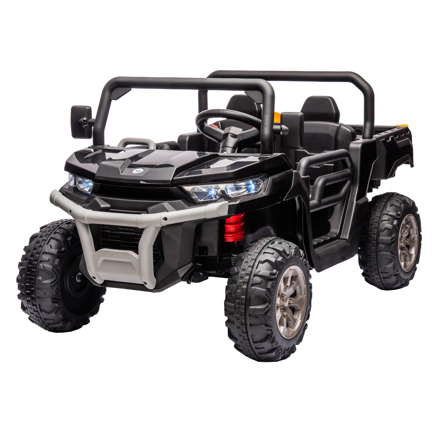 24V Ride On Truck 2 Seater Ride On UTV with 2x200W Motor Ride On Dump Truck with Dump Bed/Shovel Ride On Car with Remote Control Electric Vehicle with Non-slip tyre for Boys Girls