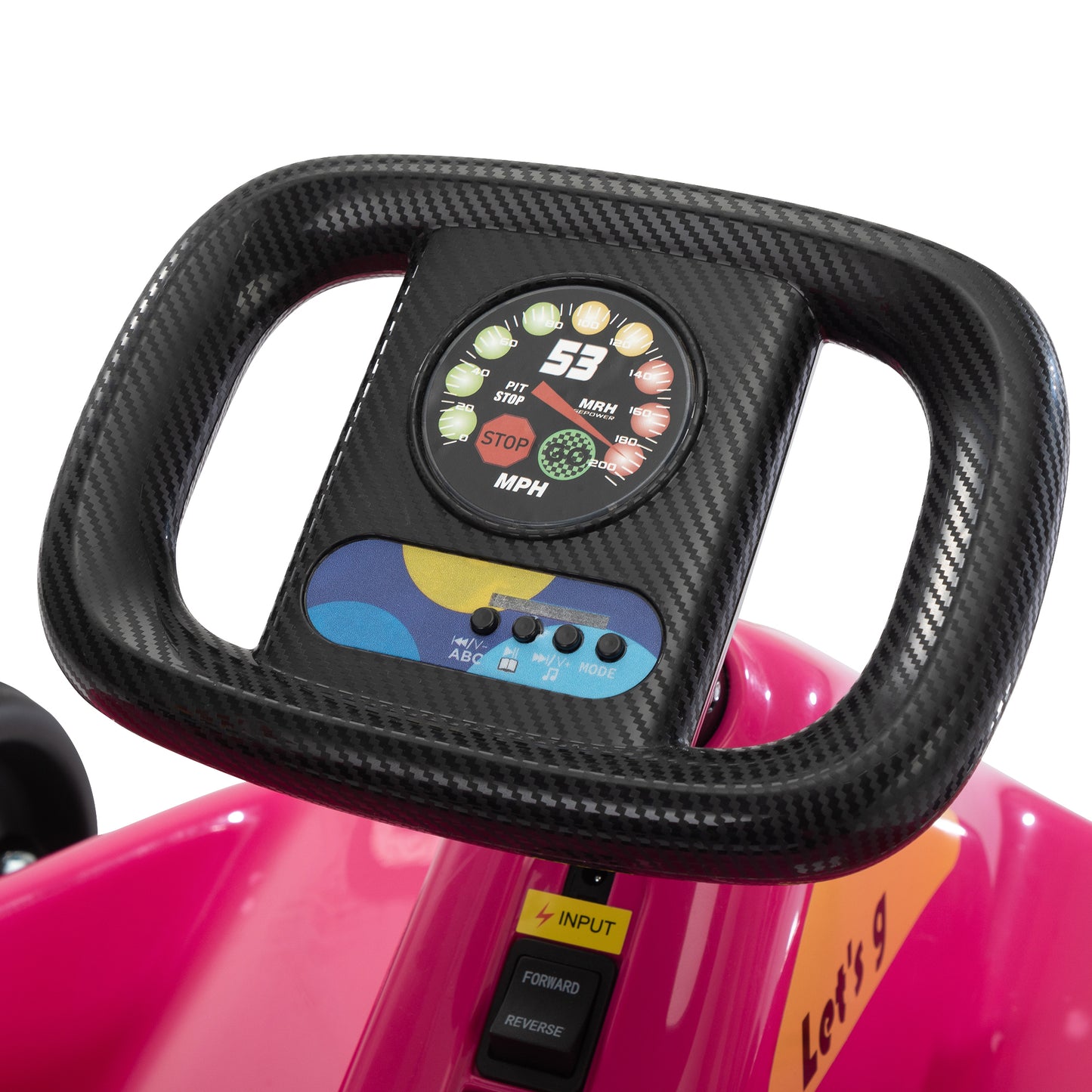 12V Kids Ride On Go Kart, Electric 4-Wheeler Car with Remote Control, Cushioned Seat, LED Lights, MP3 Music, Bluetooth, Pedal Control, Battery Powered Vehicle for 3-8 Years Old, Rose Red