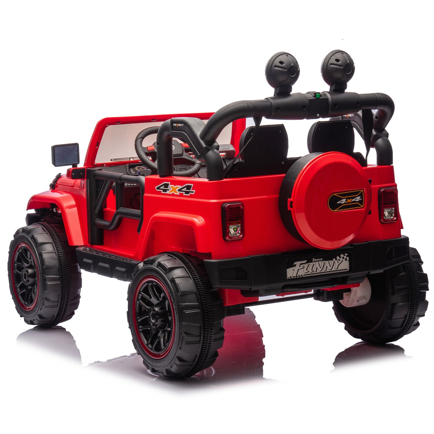 24V Kids Ride On Electric Car W/Parents Control,Seat width 19.09in,2WD,Rear suspension,Trunk storage,Portable pull rod,Light&Searchlight,Bluetooth,USB,Provide a speed of 2.5-4MPH for Kids Aged 3-8.