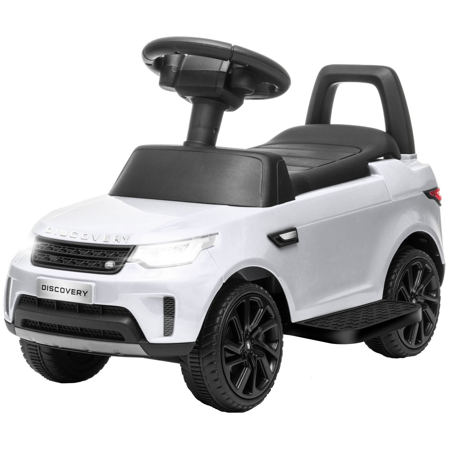 Qaba Land Rover Licensed 6V Ride on Push Car, 2 in 1 Sliding Car, Battery Powered Electric Car for Kids with Headlights Music Horn for 18-60 Months, White