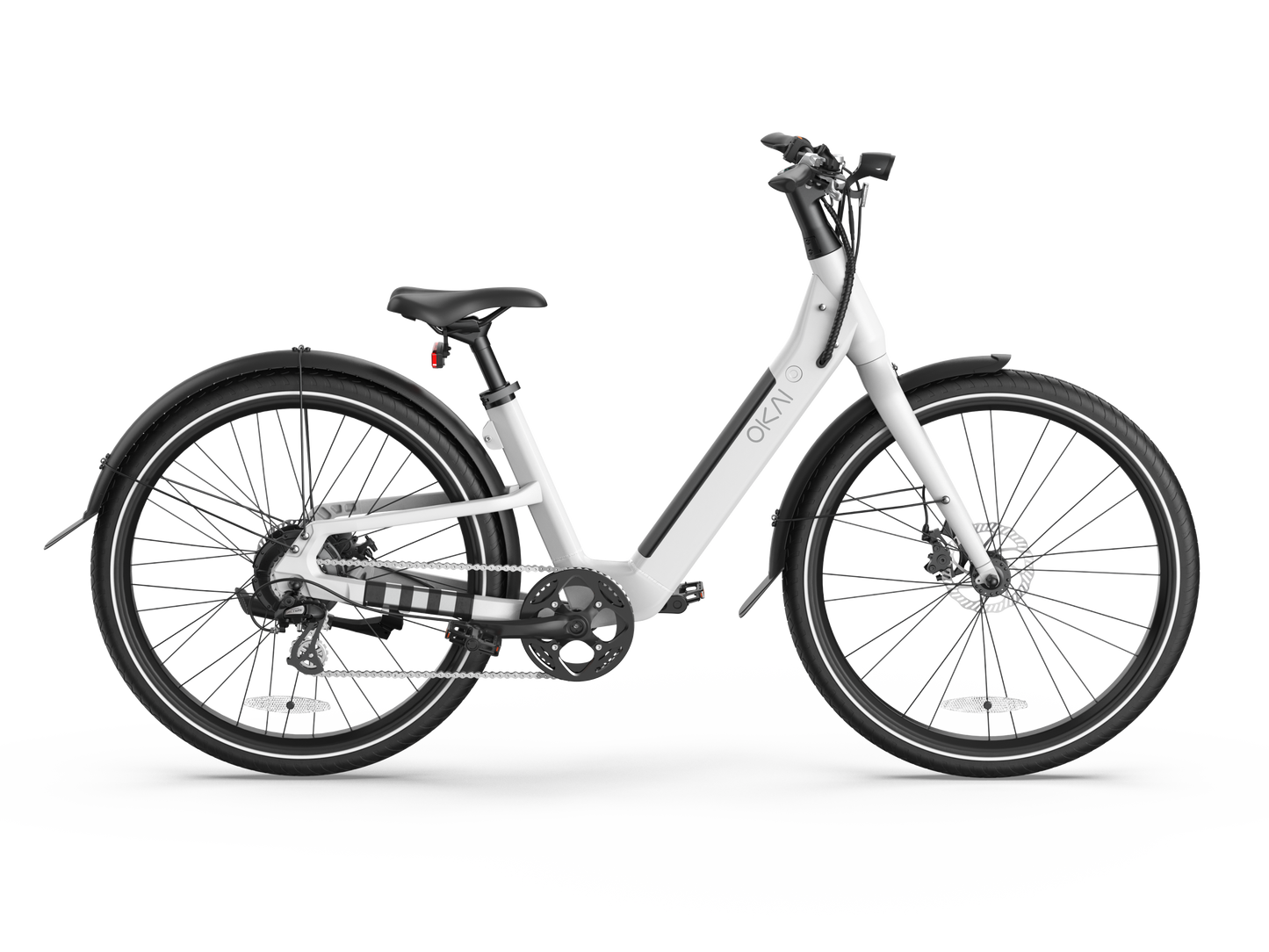 Electric Bike w/ 40 Miles Max Operating Range and 25 mph Max Speed - White