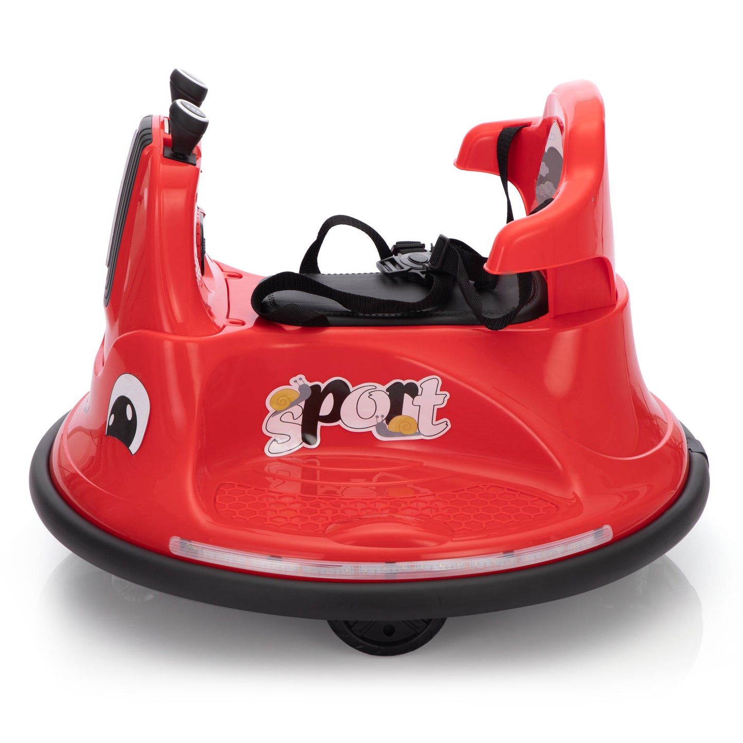 12V Snail-Shaped Kids Electric Bumper Car with Remote Control, Ride On Car with LED Lights, Music, 360 Degree Rotate, Toddler Race Toys, 3-8 Years Old
