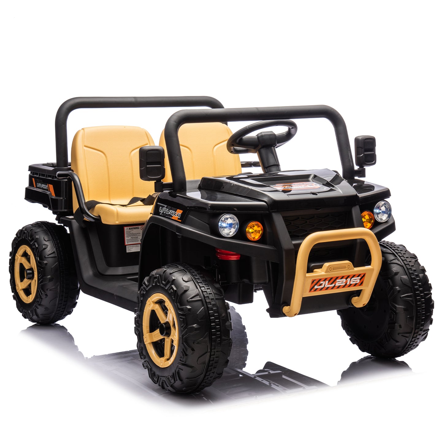 24V XXXL Kids Ride On UTV W/Parents Remote Control,Two-seater,Automatic tipping bucket,Rear wheel suspension,Slow start,Portable handle,Safety Belt,LED light,USB,MP3,Bluetooth,Horn for Kids Aged 3-8.