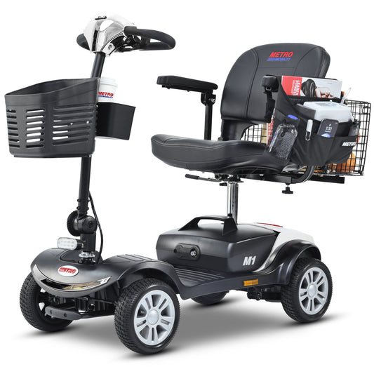 [Willando] Four wheels Compact Travel Mobility Scooter with 300W Motor for Adult-300lbs,CHROME