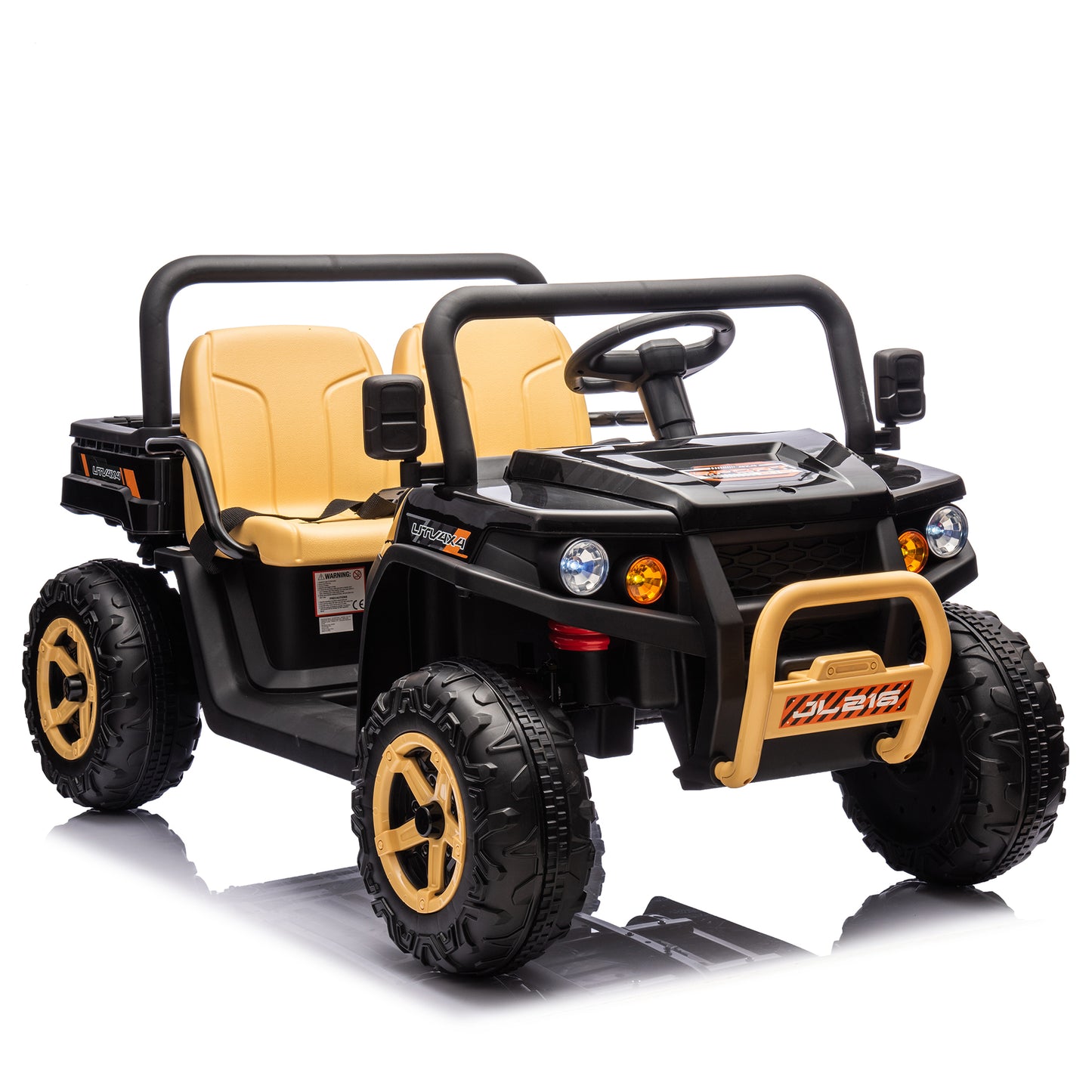 24V XXXL Kids Ride On UTV W/Parents Remote Control,Two-seater,Automatic tipping bucket,Rear wheel suspension,Slow start,Portable handle,Safety Belt,LED light,USB,MP3,Bluetooth,Horn for Kids Aged 3-8.