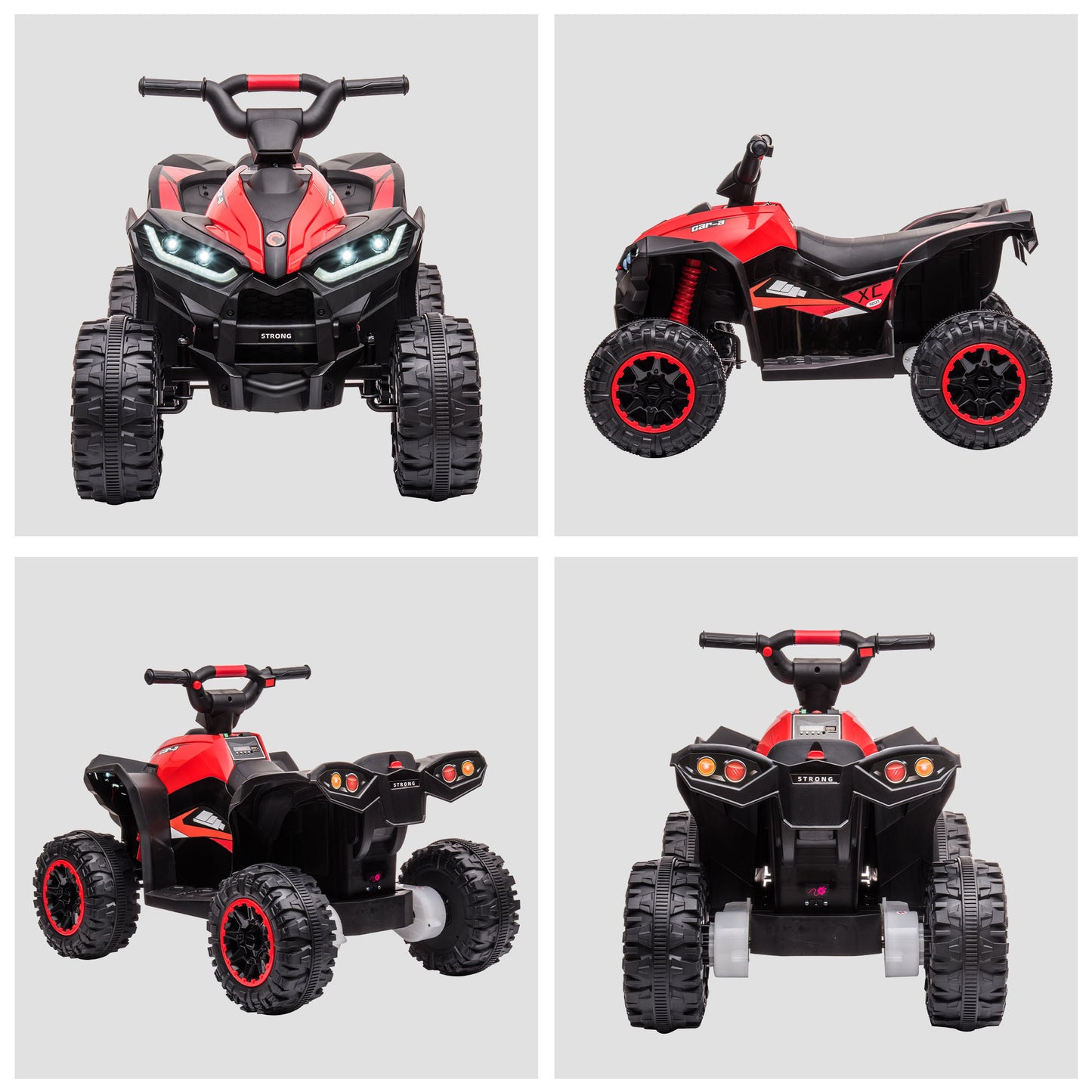 12V Kids ATV Quad Car with Forward & Backward Function, Four Wheeler for Kids with Wear-Resistant Wheels, Music, Electric Ride-on ATV for Toddlers Ages 3+ Years Old, Red