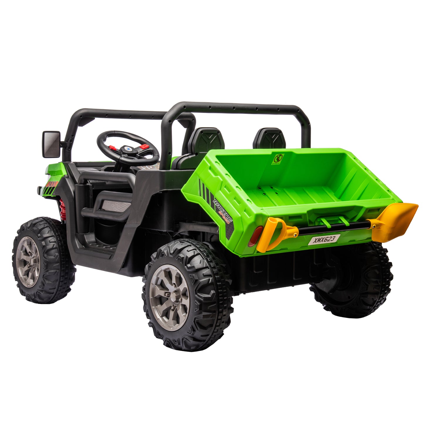 24V Ride On Truck 2 Seater Ride On UTV with 2x200W Motor Ride On Dump Truck with Dump Bed/Shovel Ride On Car with Remote Control Electric Vehicle with  Non-slip tyre for Boys Girls