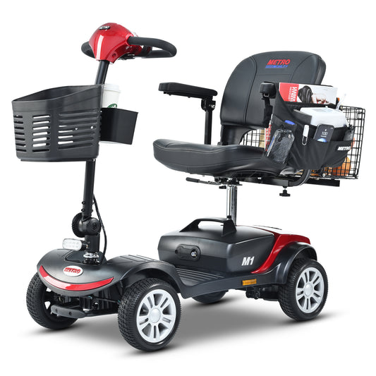 [Willando] Four wheels Compact Travel Mobility Scooter with 300W Motor for Adult-300lbs, RED