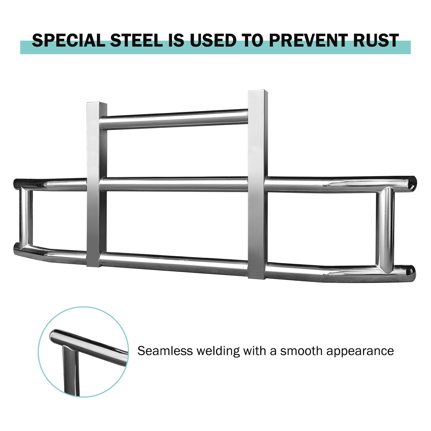 Stainless Steel Deer Guard Bumper for Kenworth T680 2022 with brackets
