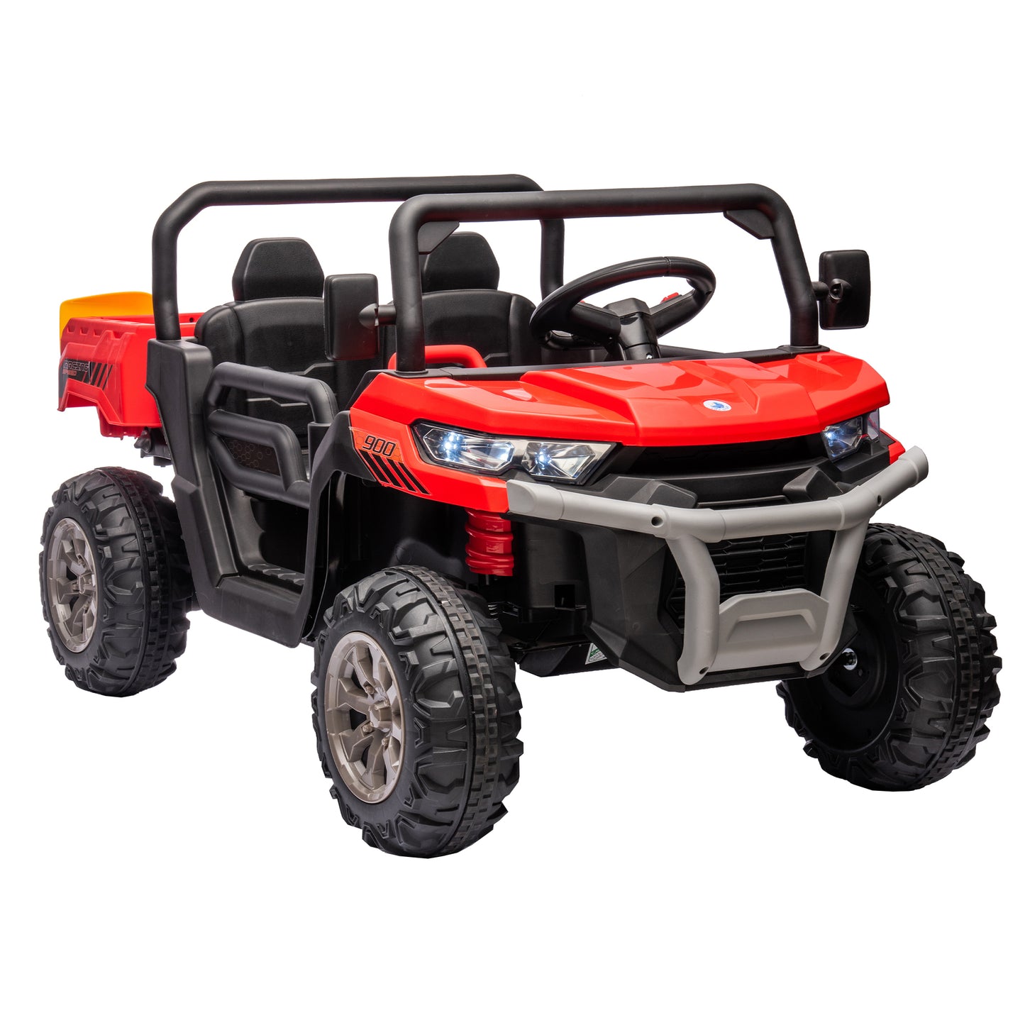 24V Ride On Truck 2 Seater Ride On UTV with 2x200W Motor Ride On Dump Truck with Dump Bed/Shovel Ride On Car with Remote Control Electric Vehicle with  Non-slip tyre for Boys Girls
