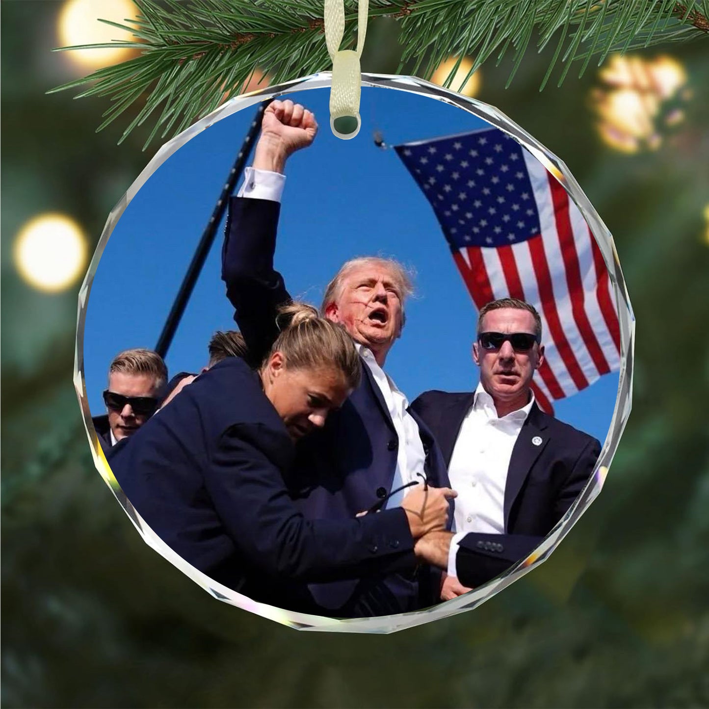 Trump Shooting Car Charm